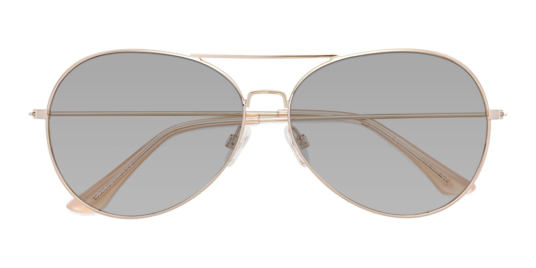 Folded Front of Paradise in Gold with Light Gray Tinted Lenses