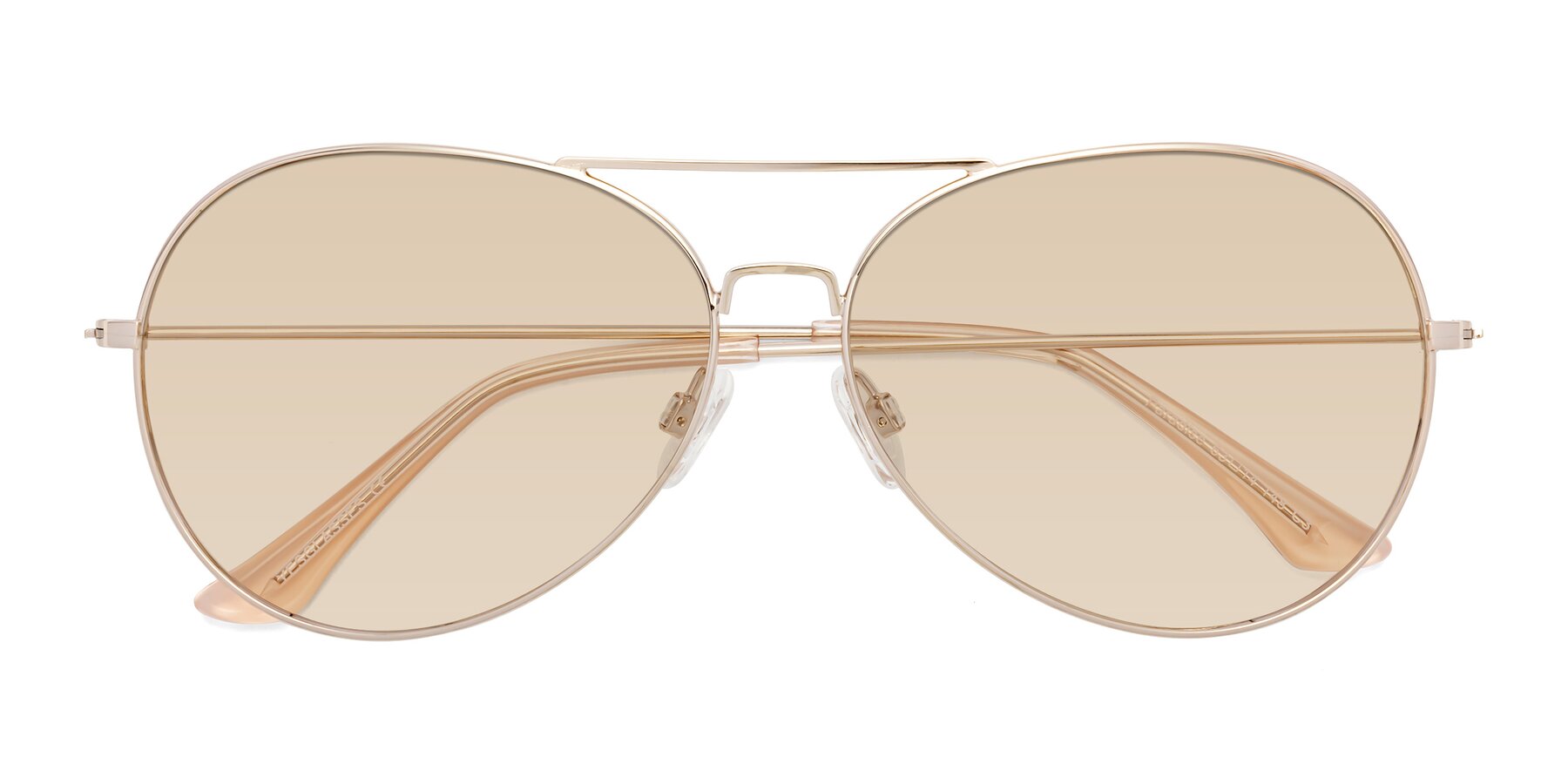 Folded Front of Paradise in Gold with Light Brown Tinted Lenses