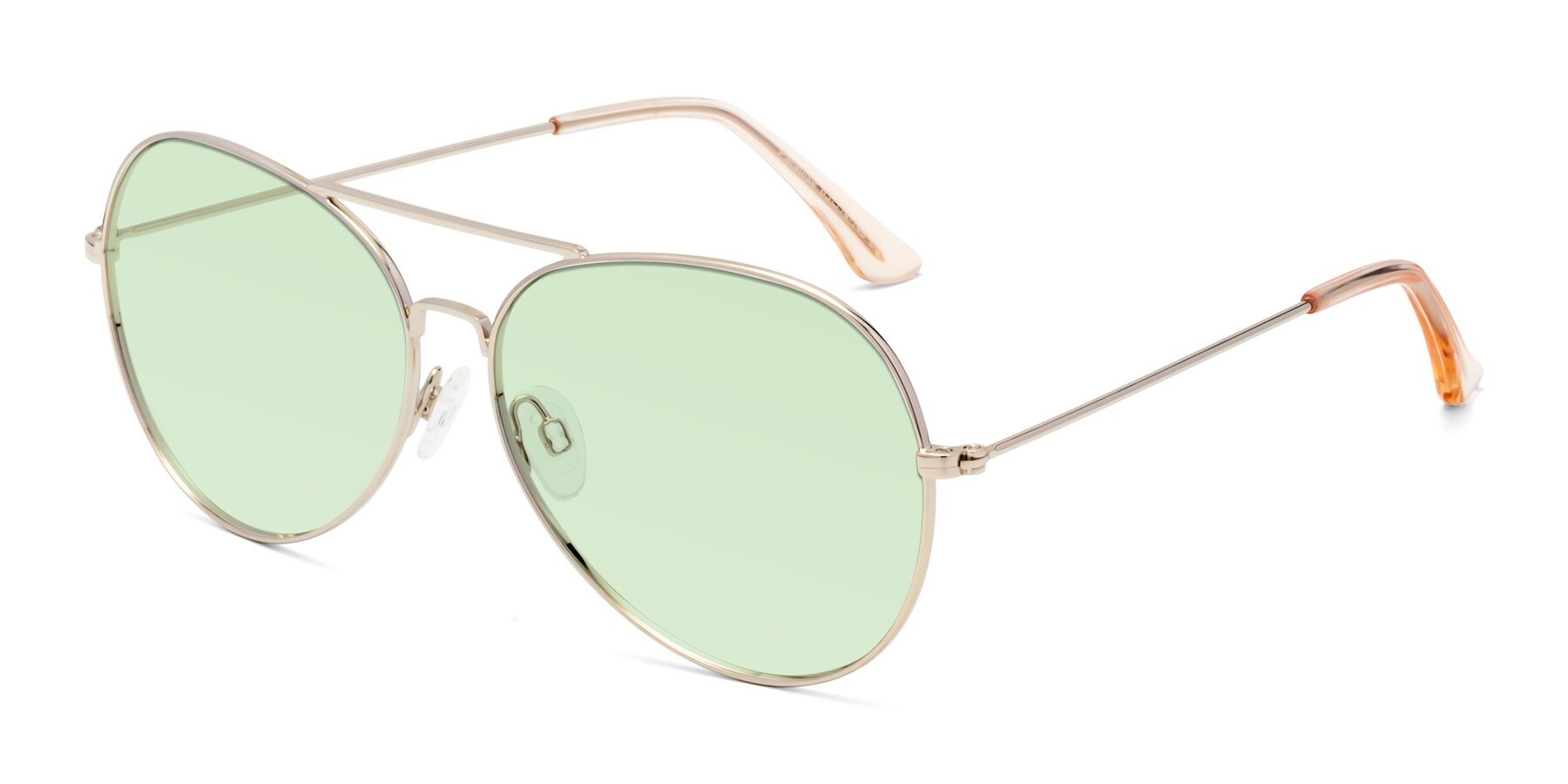 Angle of Paradise in Gold with Light Green Tinted Lenses