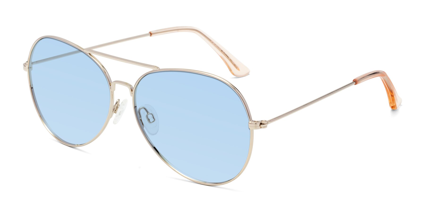 Angle of Paradise in Gold with Light Blue Tinted Lenses