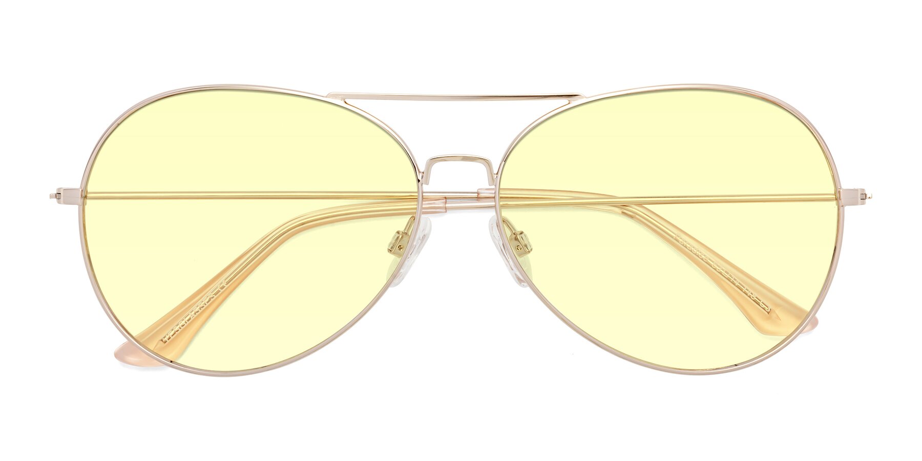 Folded Front of Paradise in Gold with Light Yellow Tinted Lenses