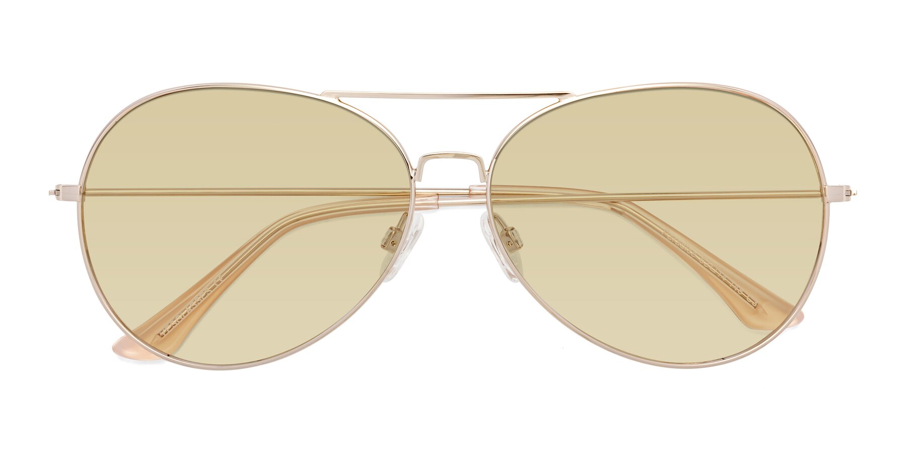 Folded Front of Paradise in Gold with Light Champagne Tinted Lenses
