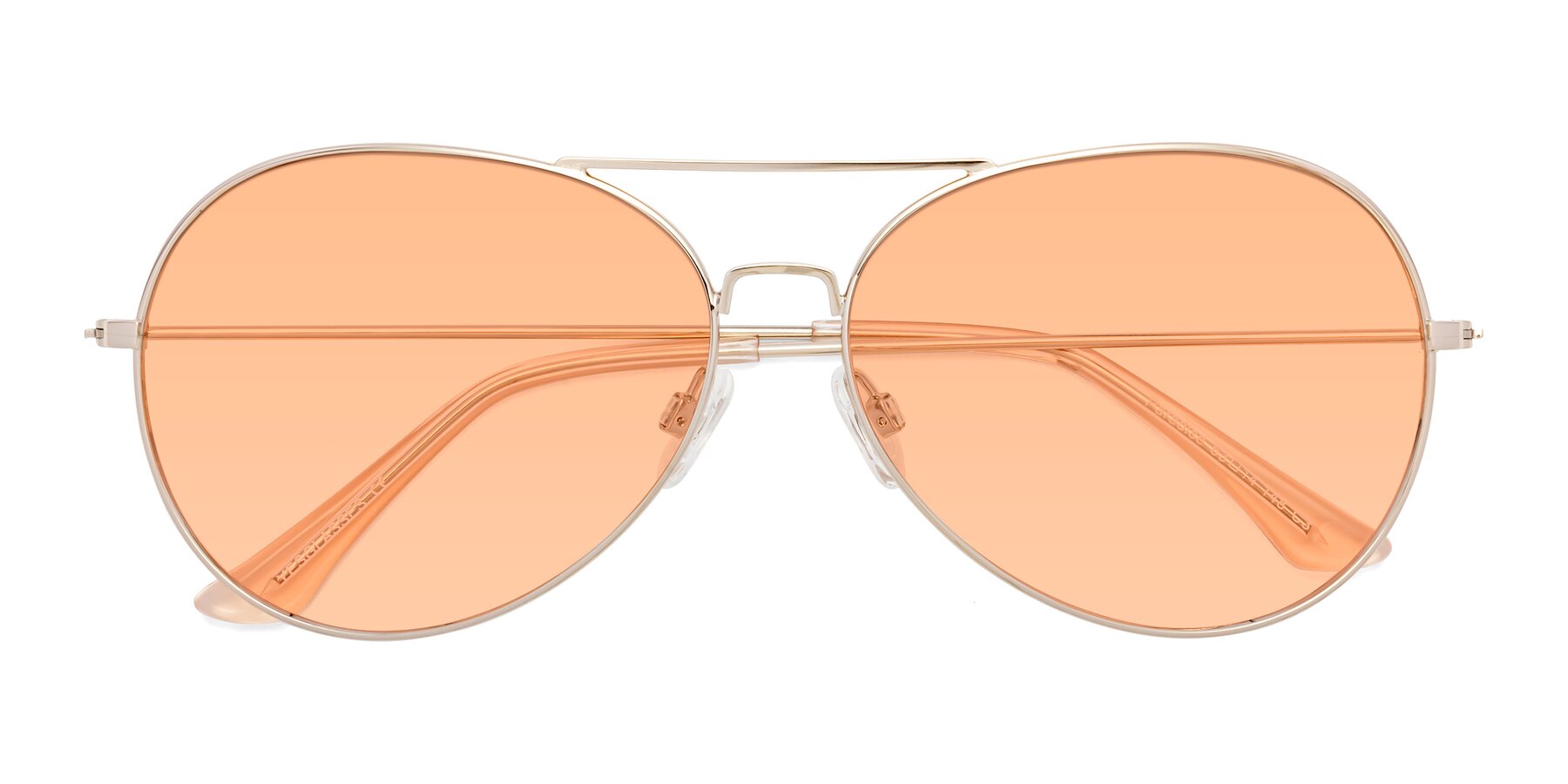 Folded Front of Paradise in Gold with Light Orange Tinted Lenses