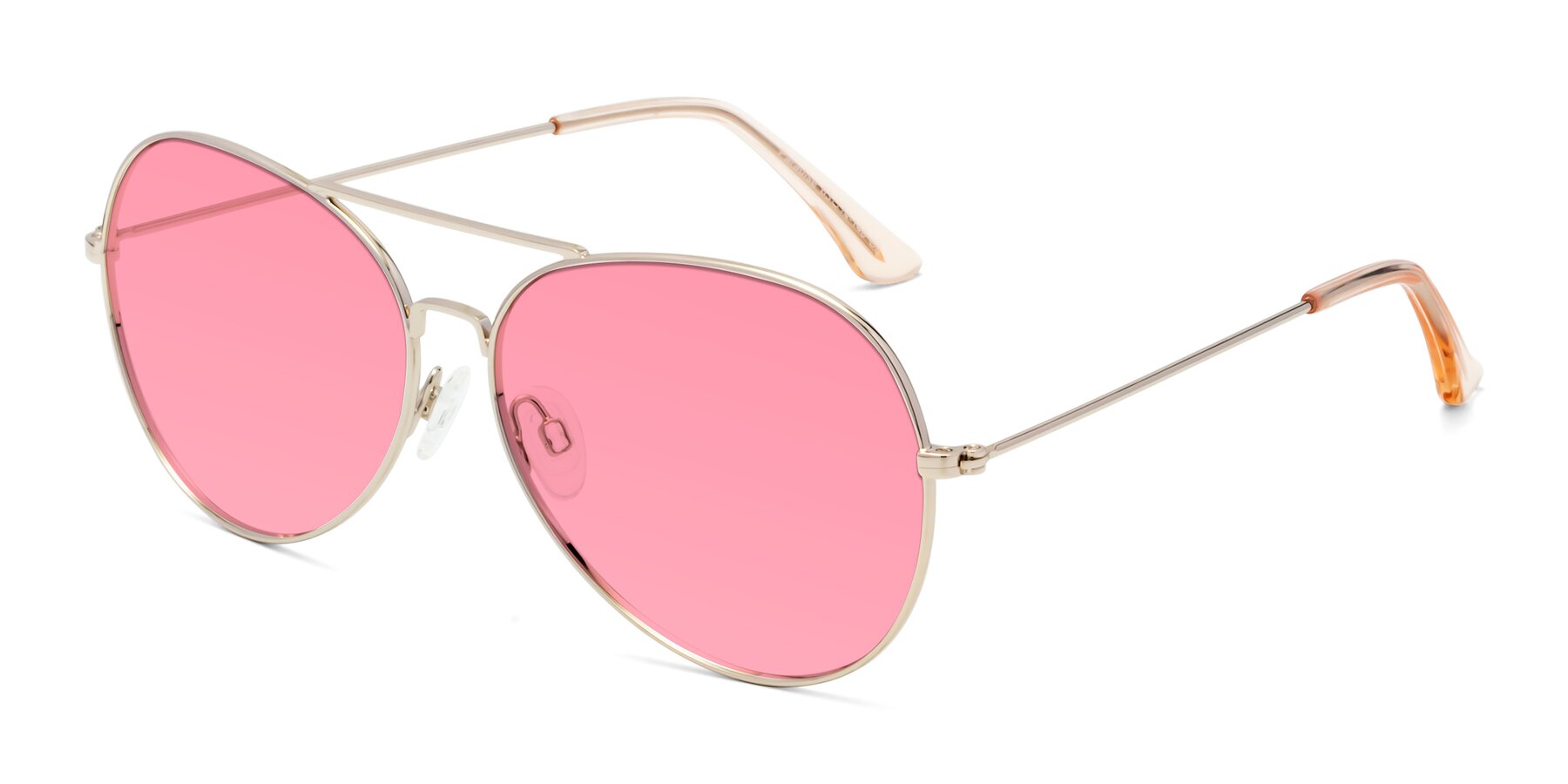 Angle of Paradise in Gold with Pink Tinted Lenses