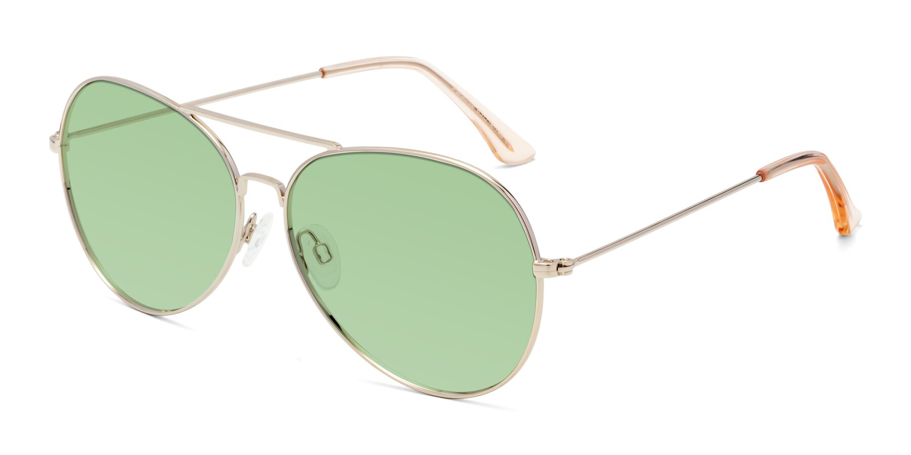 Angle of Paradise in Gold with Medium Green Tinted Lenses