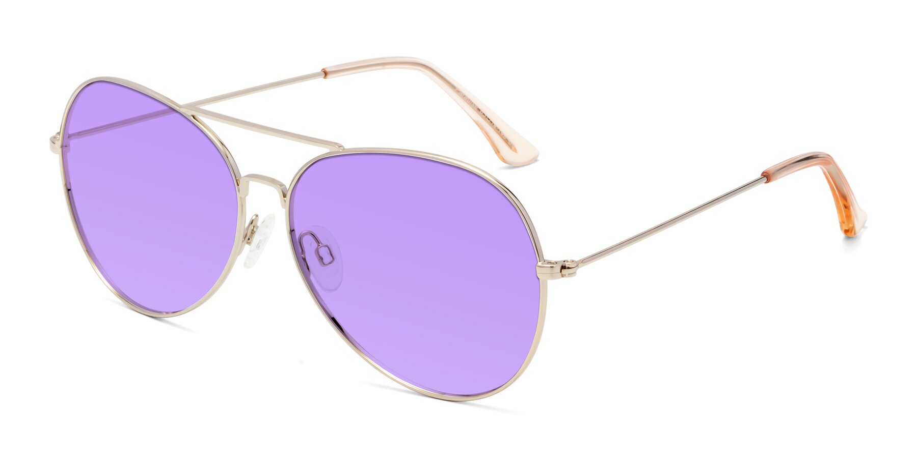 Angle of Paradise in Gold with Medium Purple Tinted Lenses