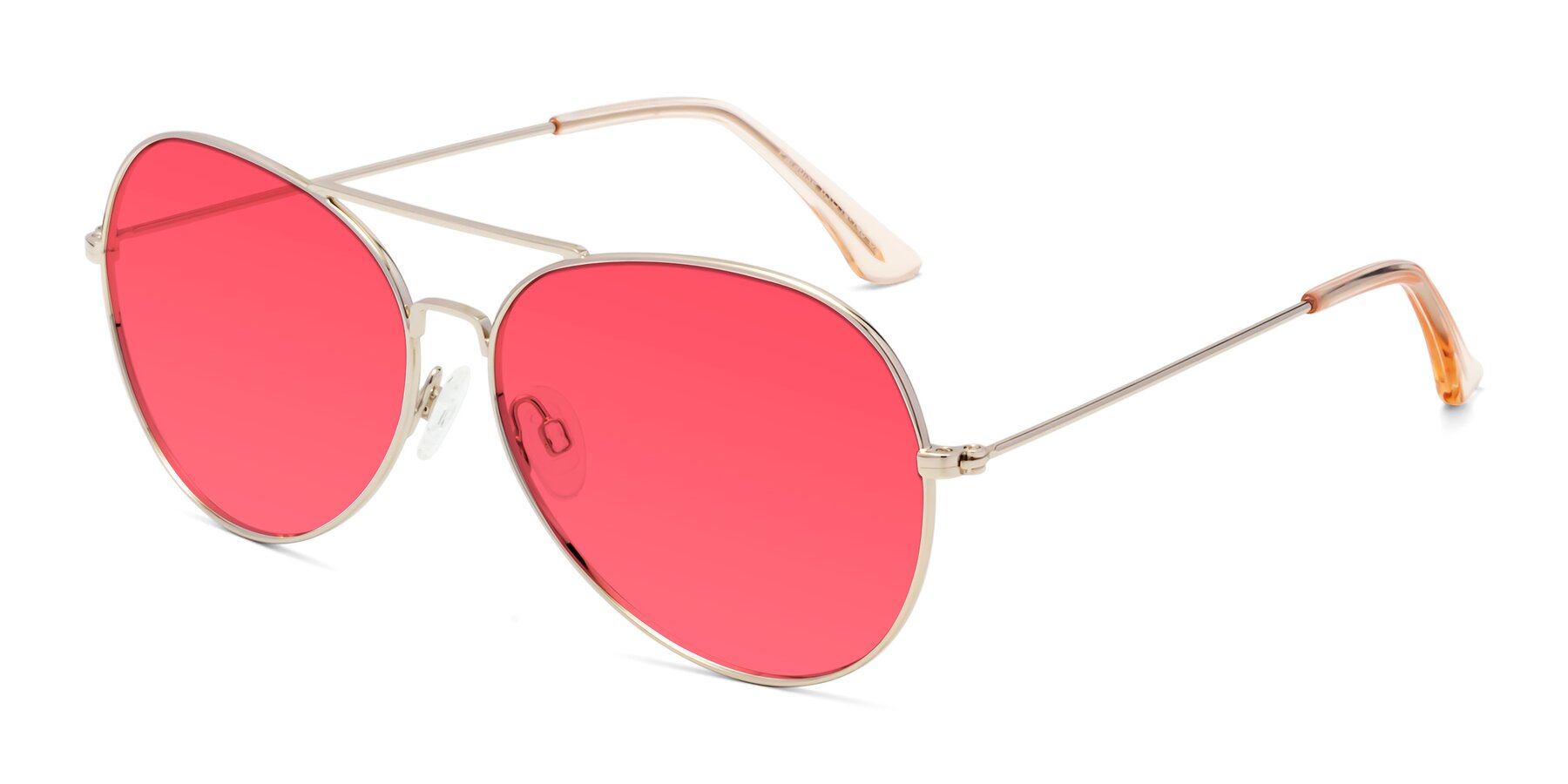 Angle of Paradise in Gold with Red Tinted Lenses