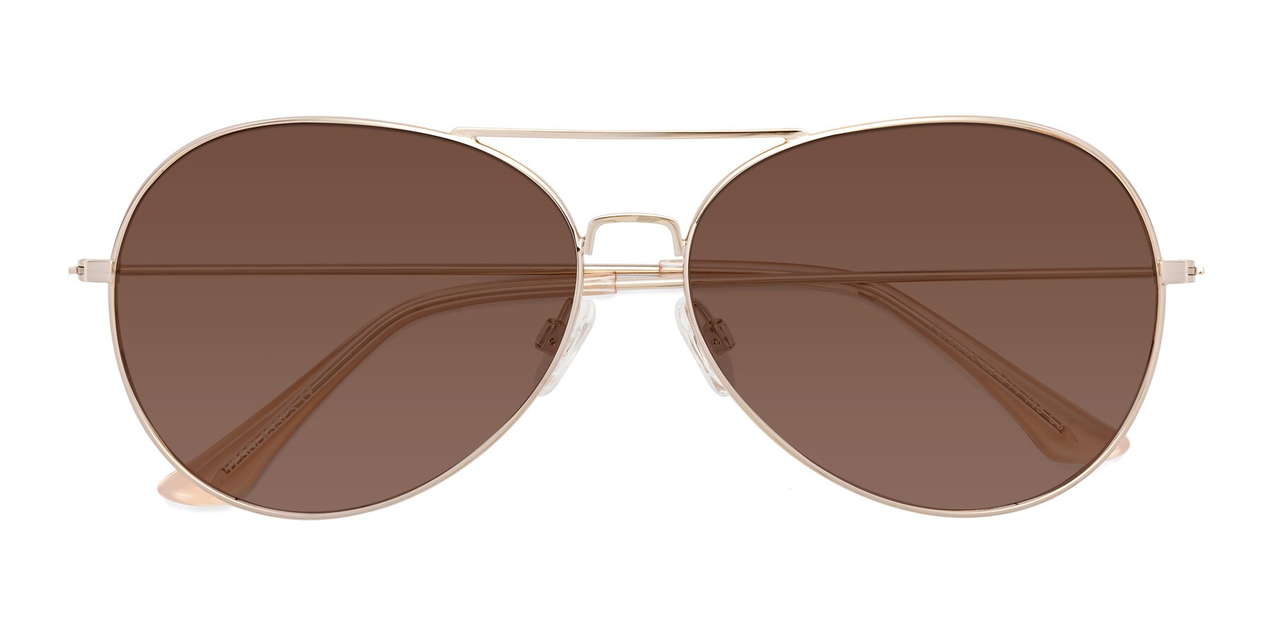 Folded Front of Paradise in Gold with Brown Tinted Lenses