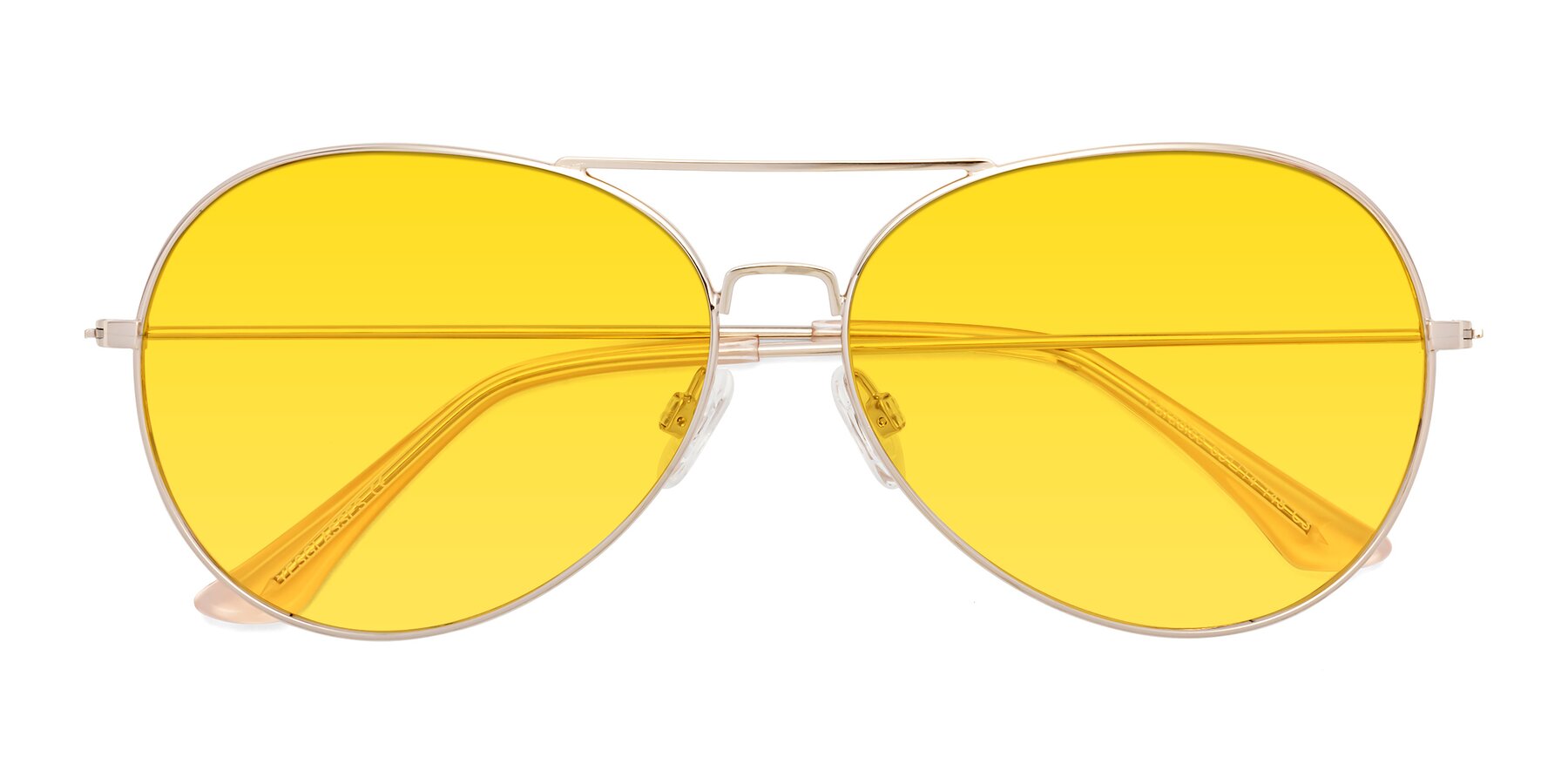 Folded Front of Paradise in Gold with Yellow Tinted Lenses
