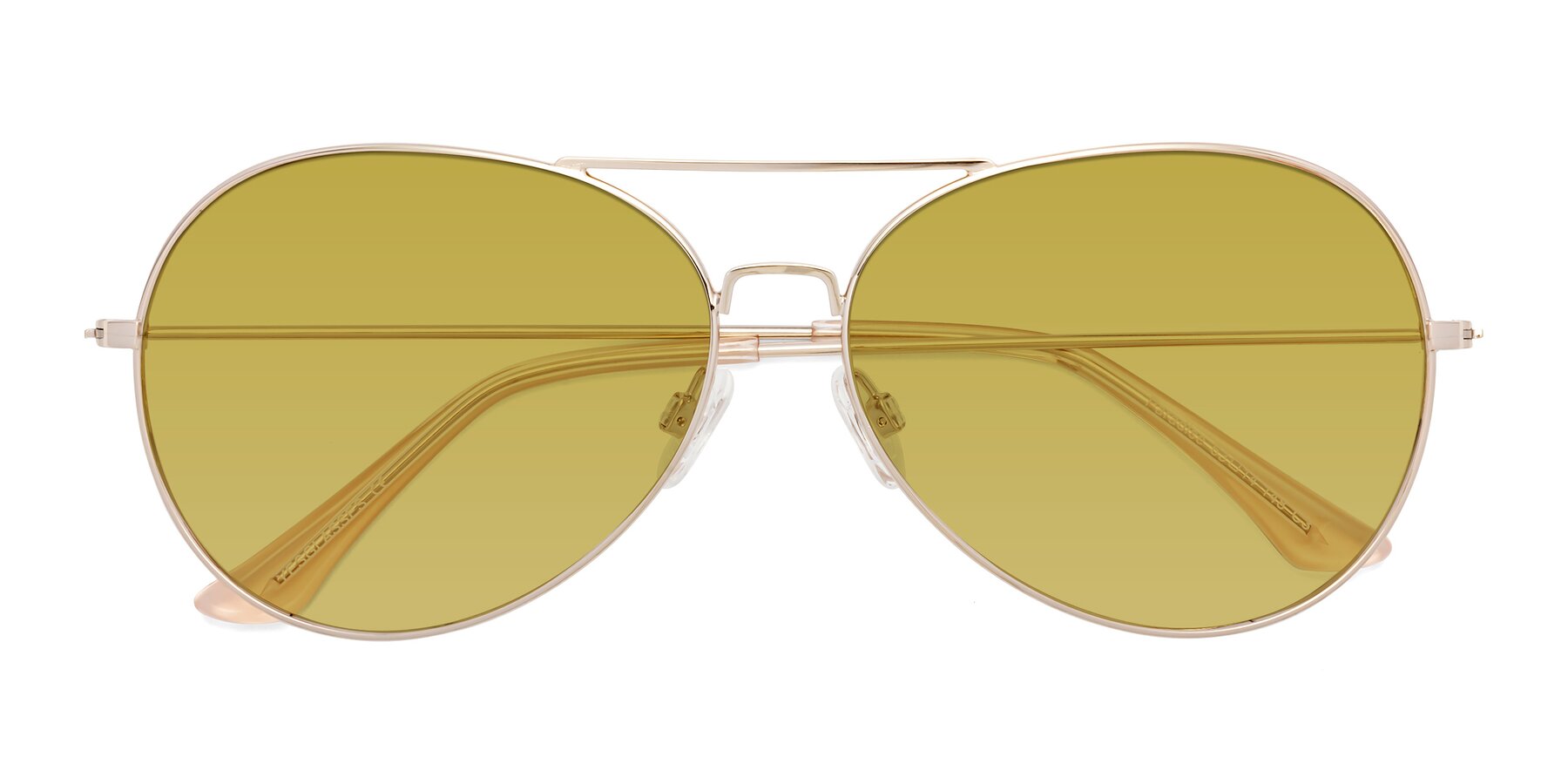 Folded Front of Paradise in Gold with Champagne Tinted Lenses