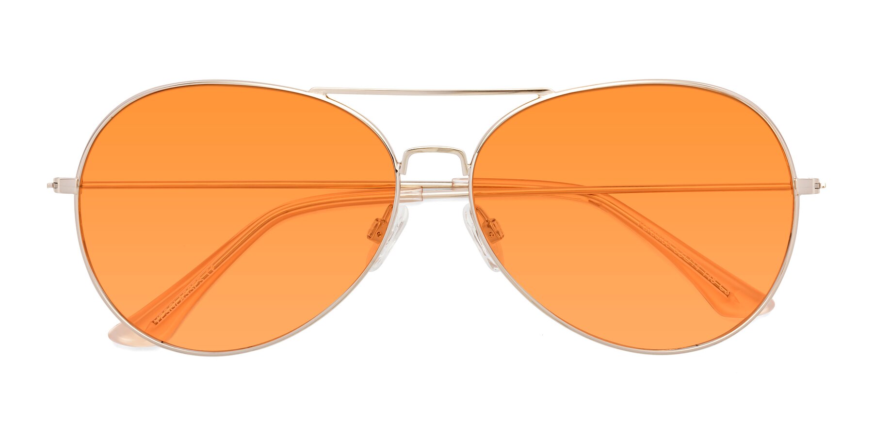 Folded Front of Paradise in Gold with Orange Tinted Lenses