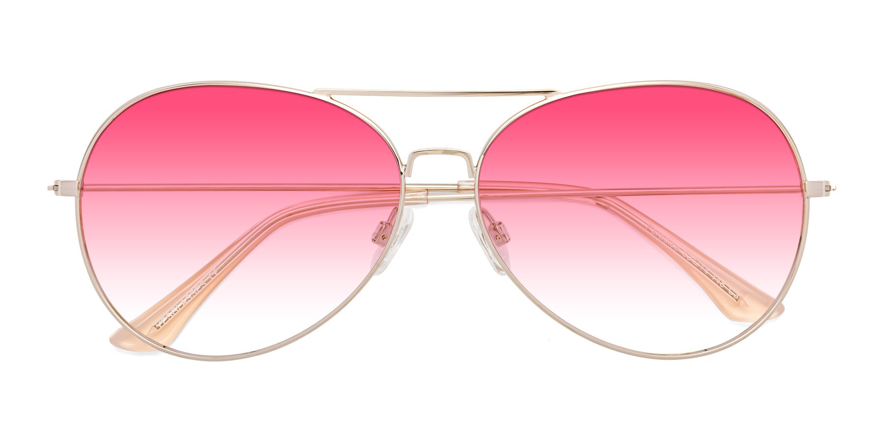 Folded Front of Paradise in Gold with Pink Gradient Lenses