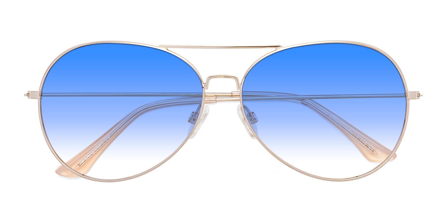 Folded Front of Paradise in Gold with Blue Gradient Lenses