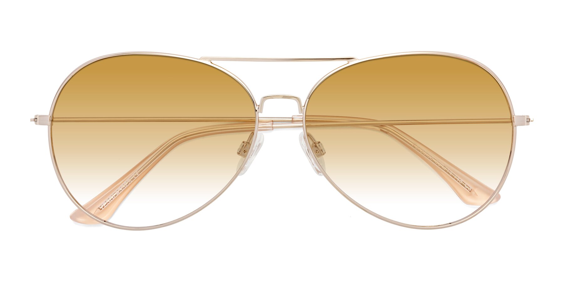 Folded Front of Paradise in Gold with Champagne Gradient Lenses