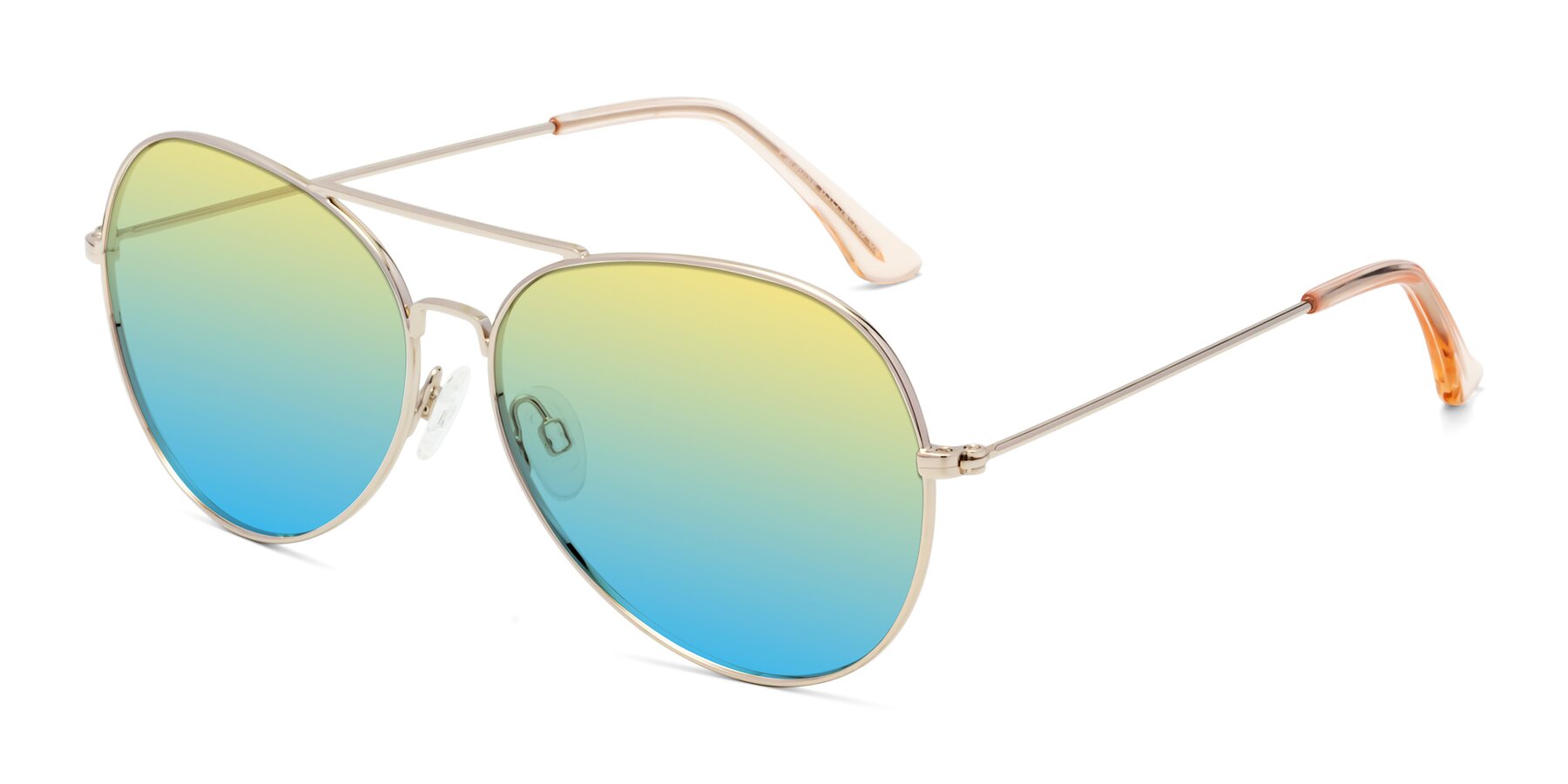Angle of Paradise in Gold with Yellow / Blue Gradient Lenses
