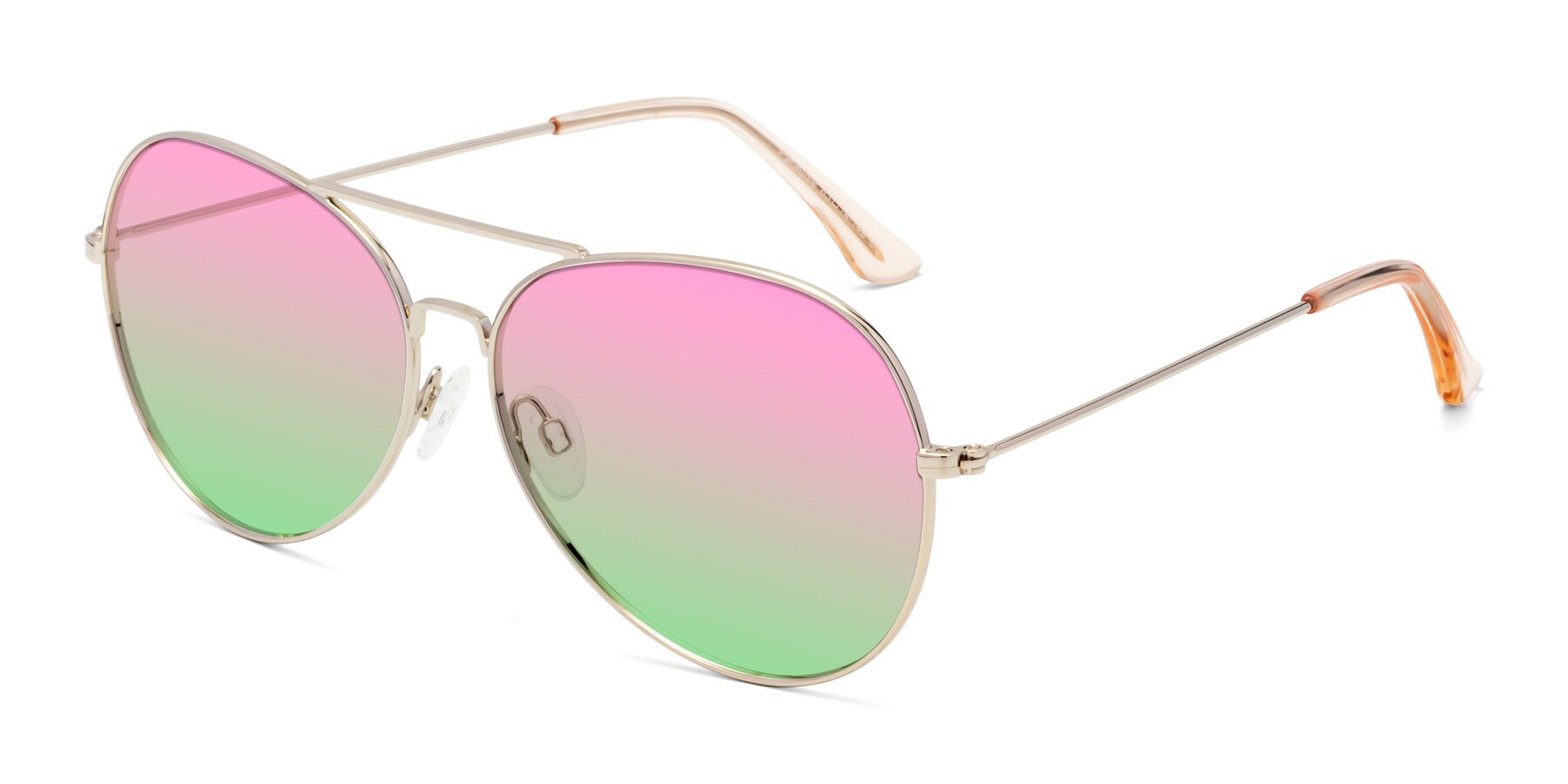 Angle of Paradise in Gold with Pink / Green Gradient Lenses