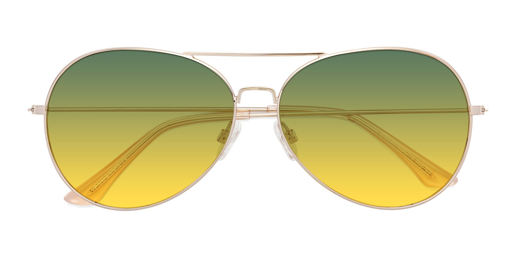 Folded Front of Paradise in Gold with Green / Yellow Gradient Lenses