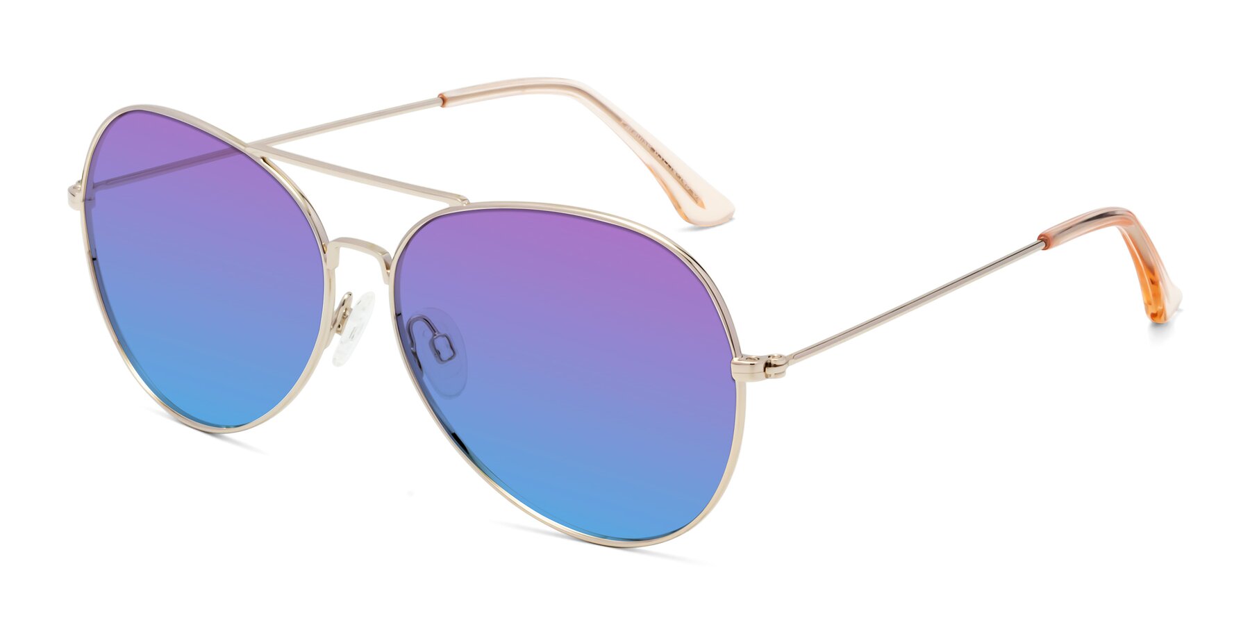 Angle of Paradise in Gold with Purple / Blue Gradient Lenses