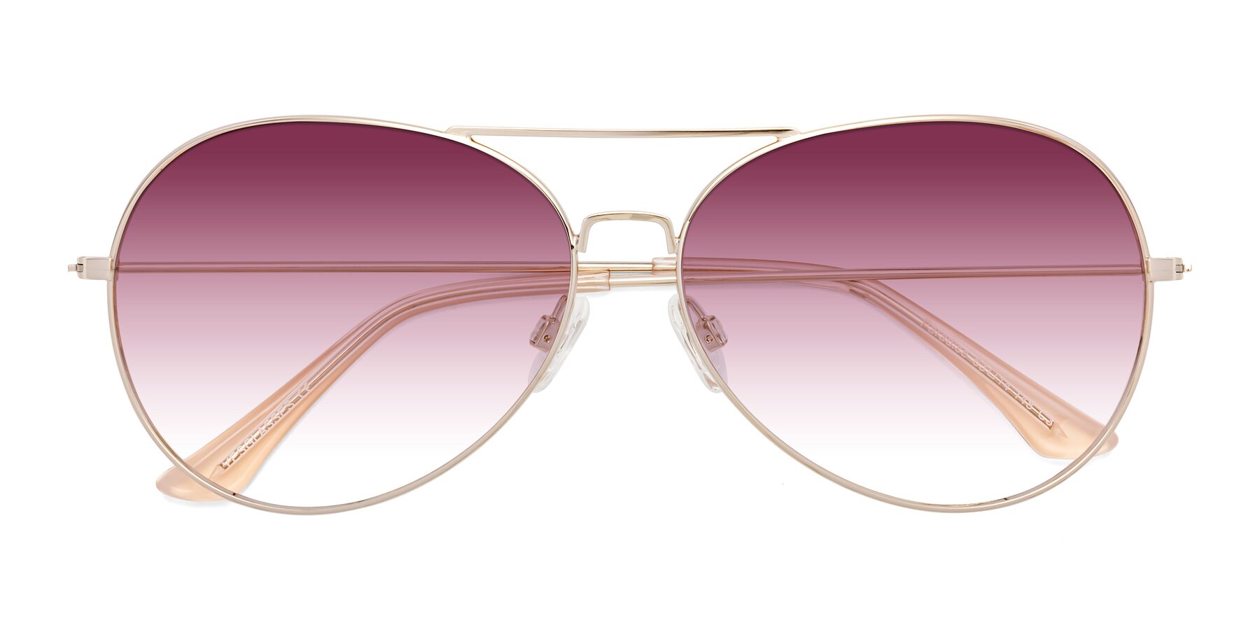 Folded Front of Paradise in Gold with Wine Gradient Lenses