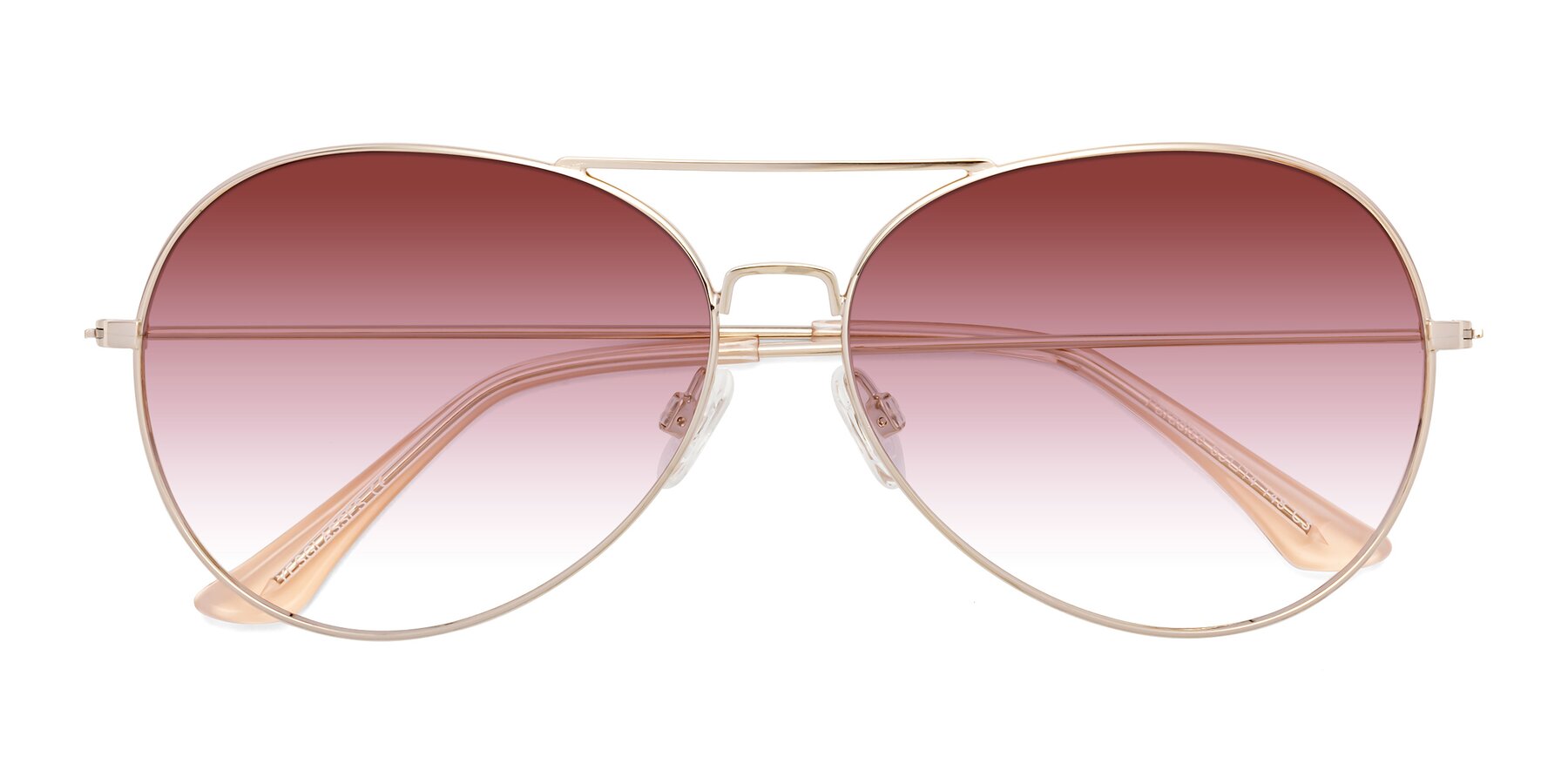 Folded Front of Paradise in Gold with Garnet Gradient Lenses