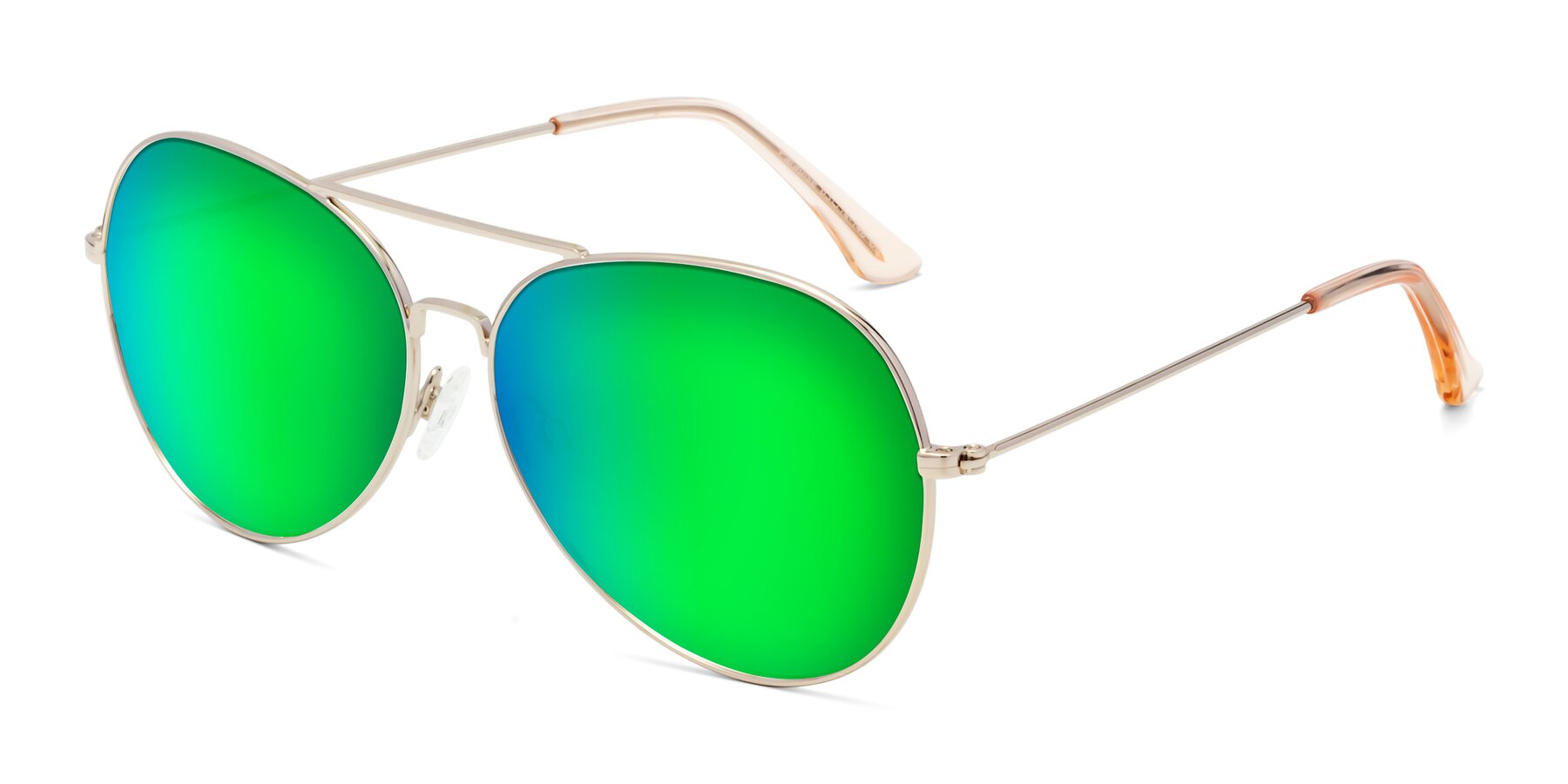 Angle of Paradise in Gold with Green Mirrored Lenses