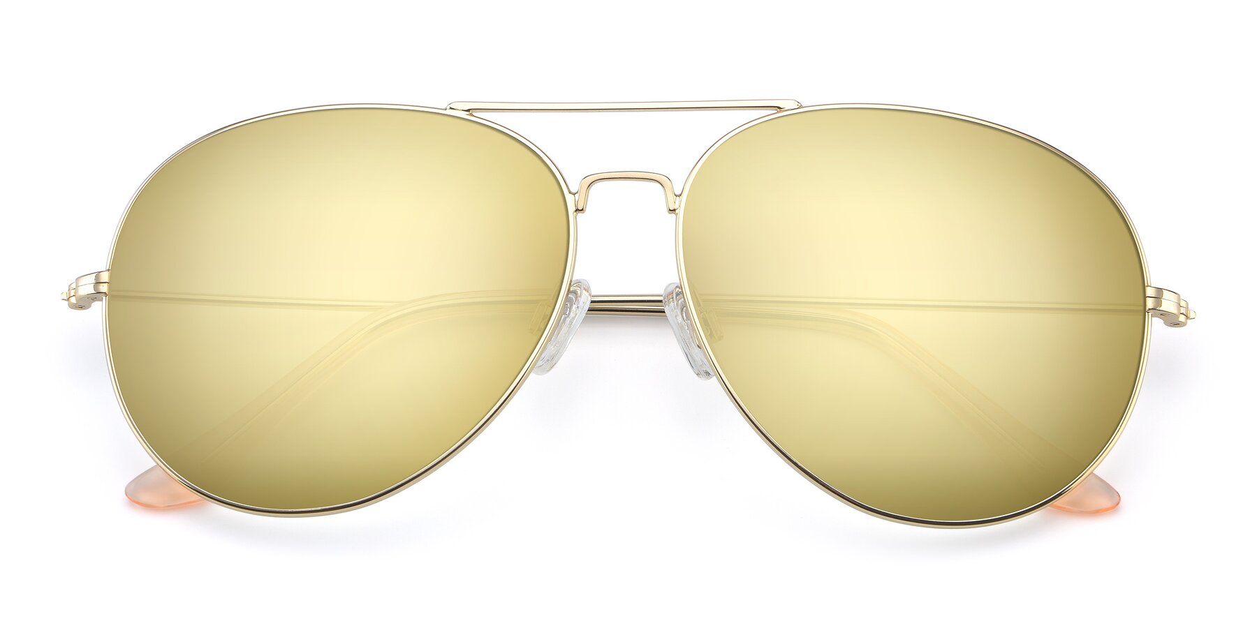 Folded Front of Paradise in Gold with Gold Mirrored Lenses