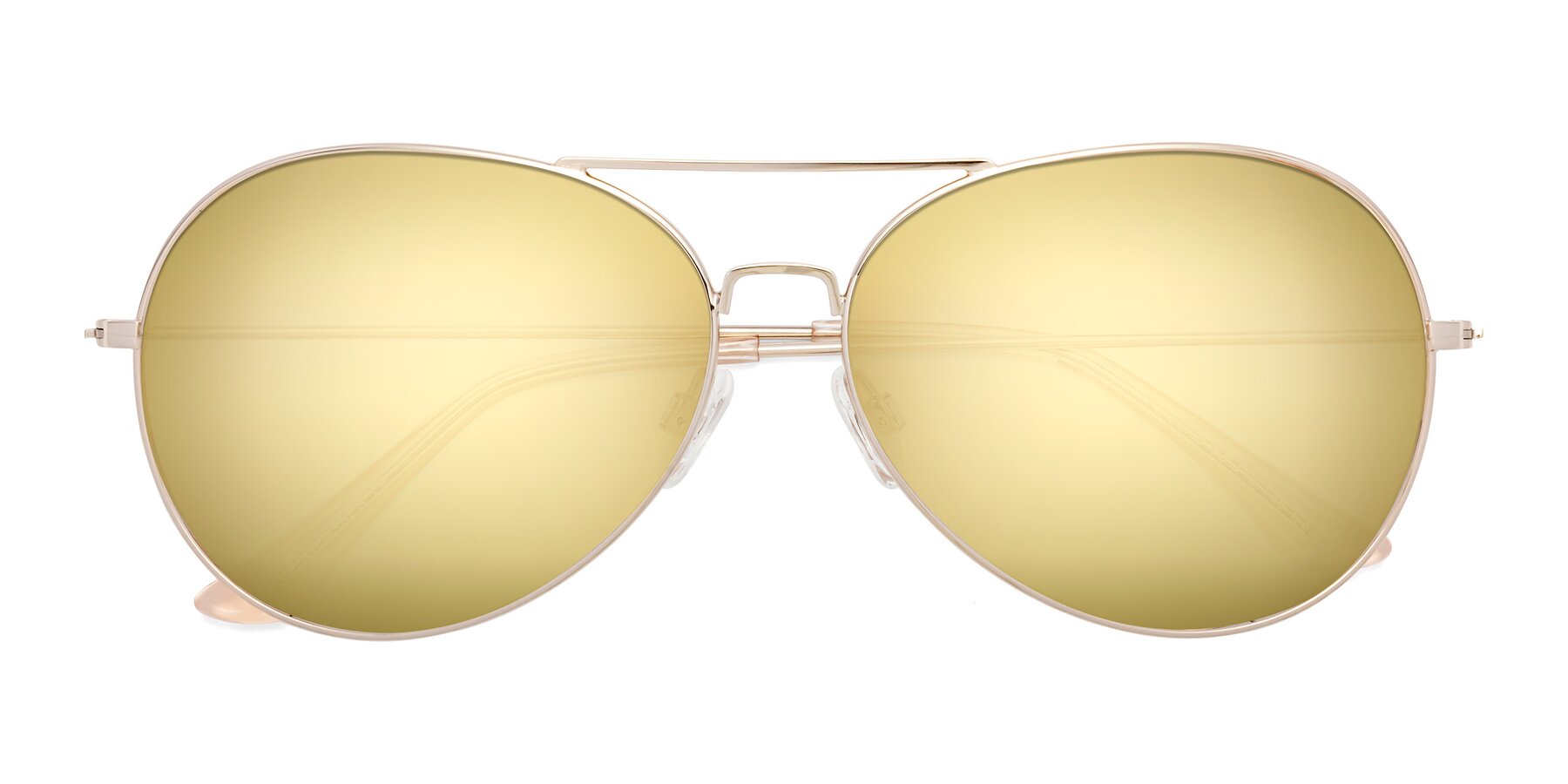 Folded Front of Paradise in Gold with Gold Mirrored Lenses