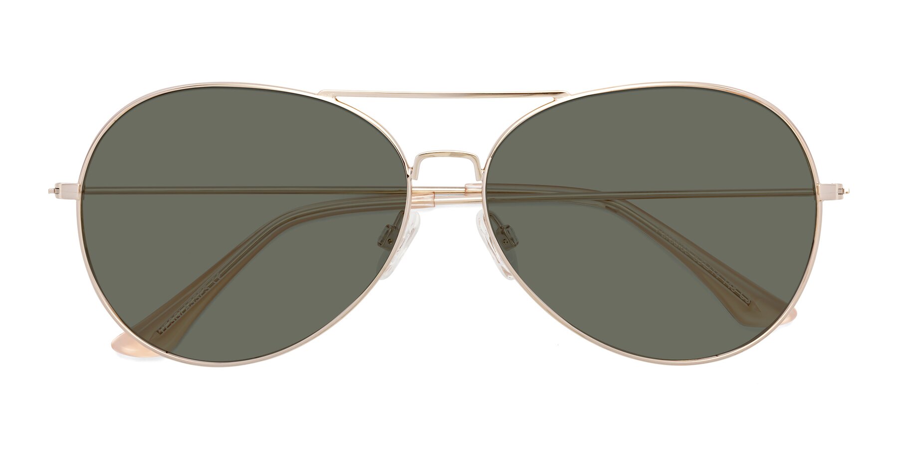 Folded Front of Paradise in Gold with Gray Polarized Lenses