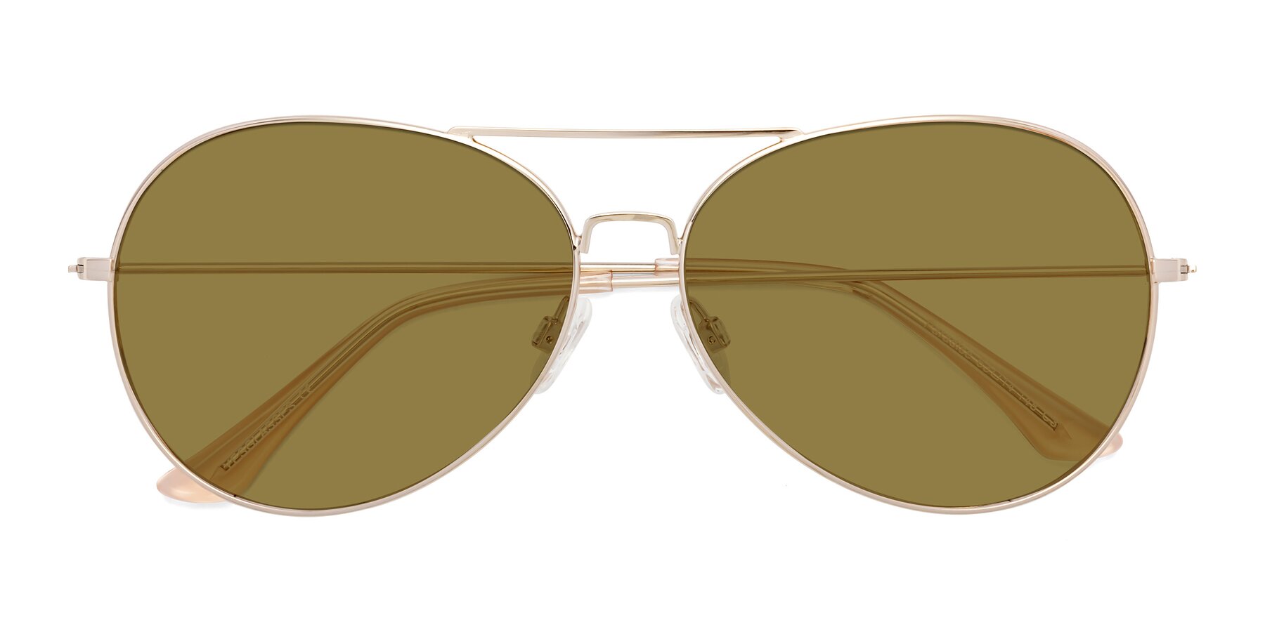 Folded Front of Paradise in Gold with Brown Polarized Lenses