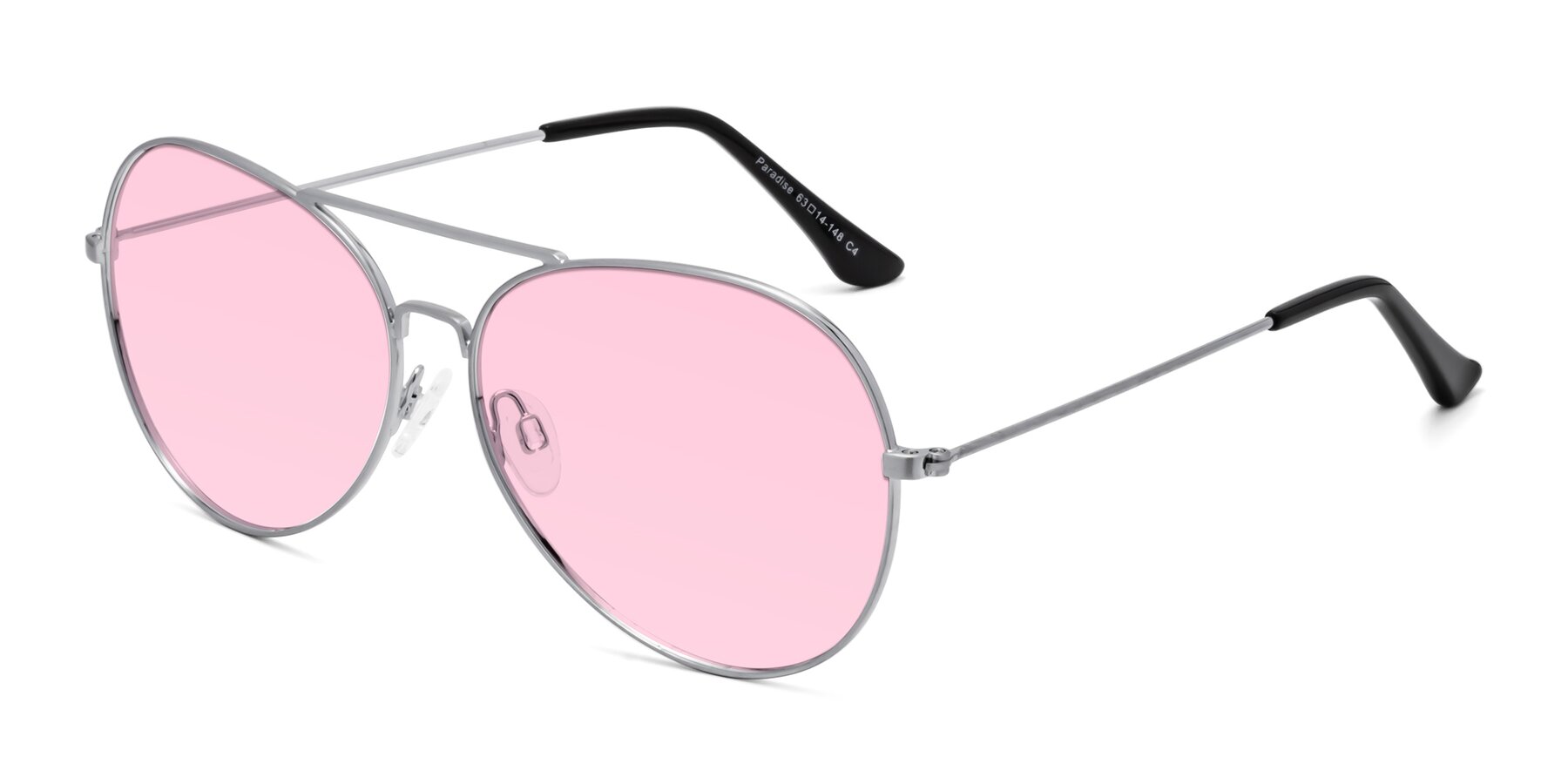 Angle of Paradise in Silver with Light Pink Tinted Lenses