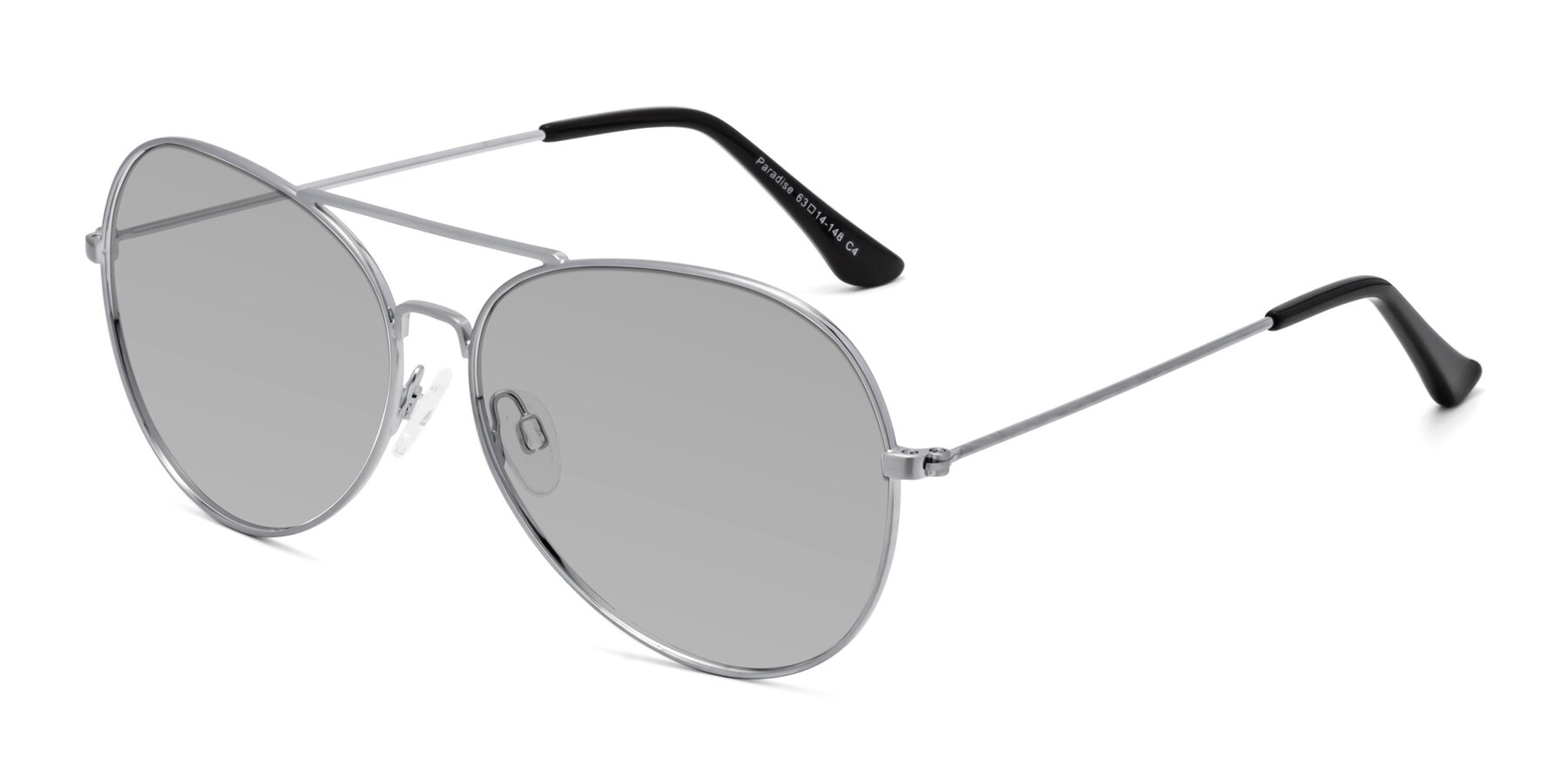 Angle of Paradise in Silver with Light Gray Tinted Lenses