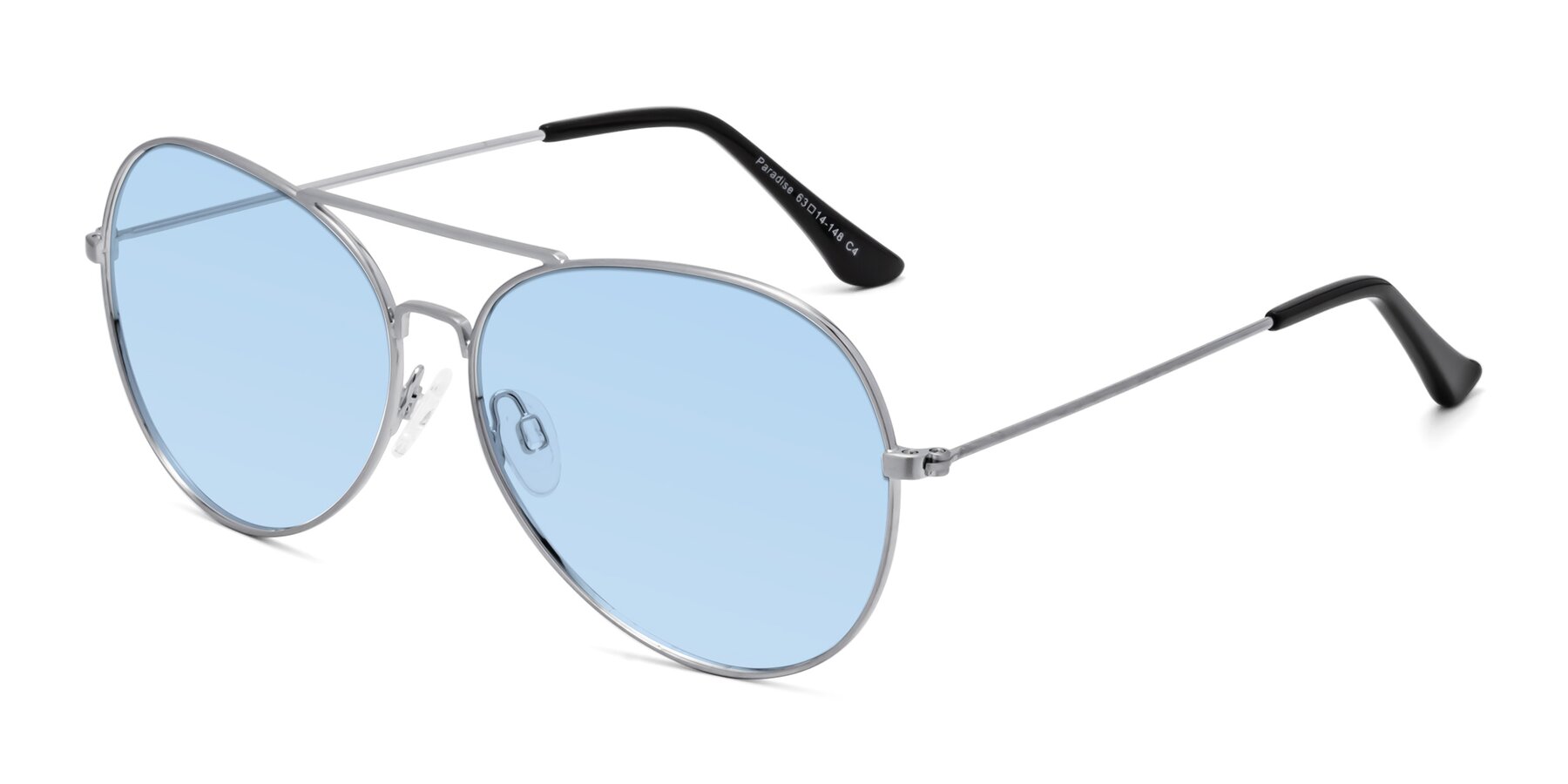 Angle of Paradise in Silver with Light Blue Tinted Lenses