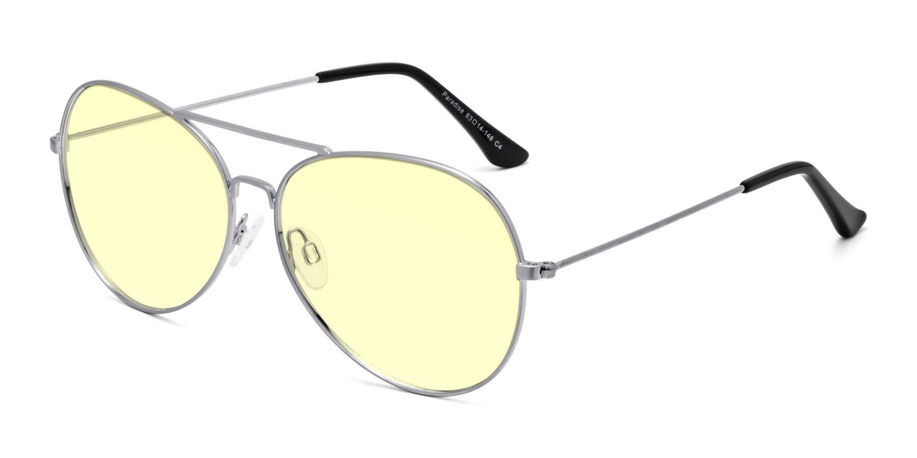 Angle of Paradise in Silver with Light Yellow Tinted Lenses