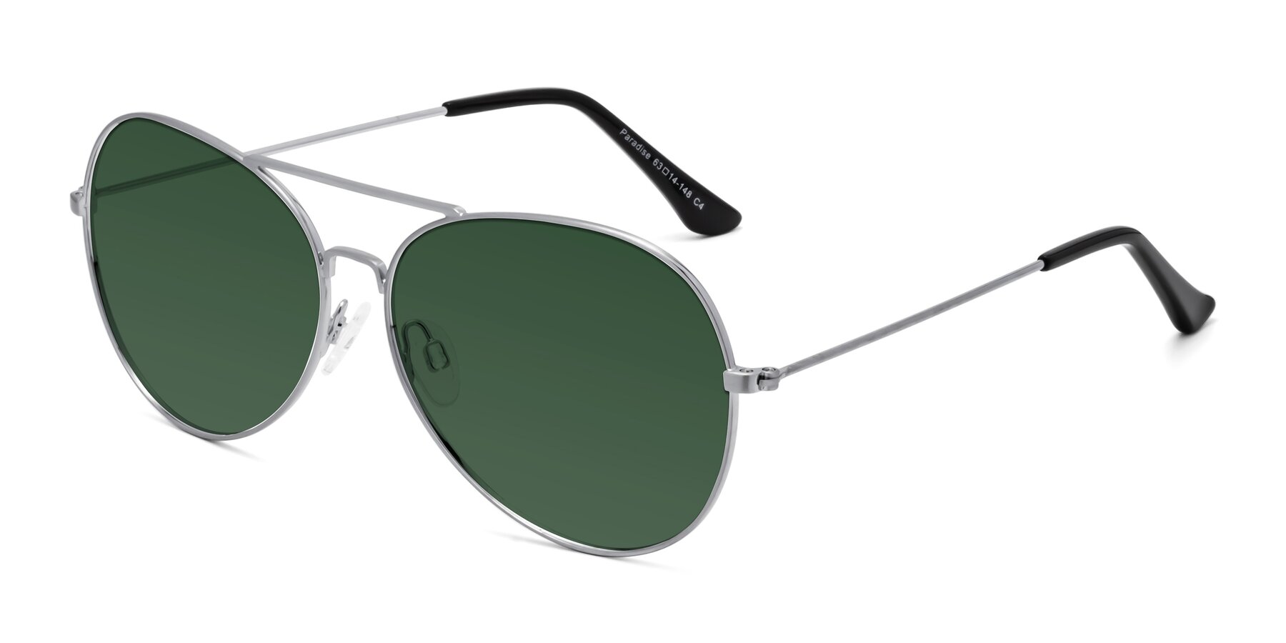 Angle of Paradise in Silver with Green Tinted Lenses