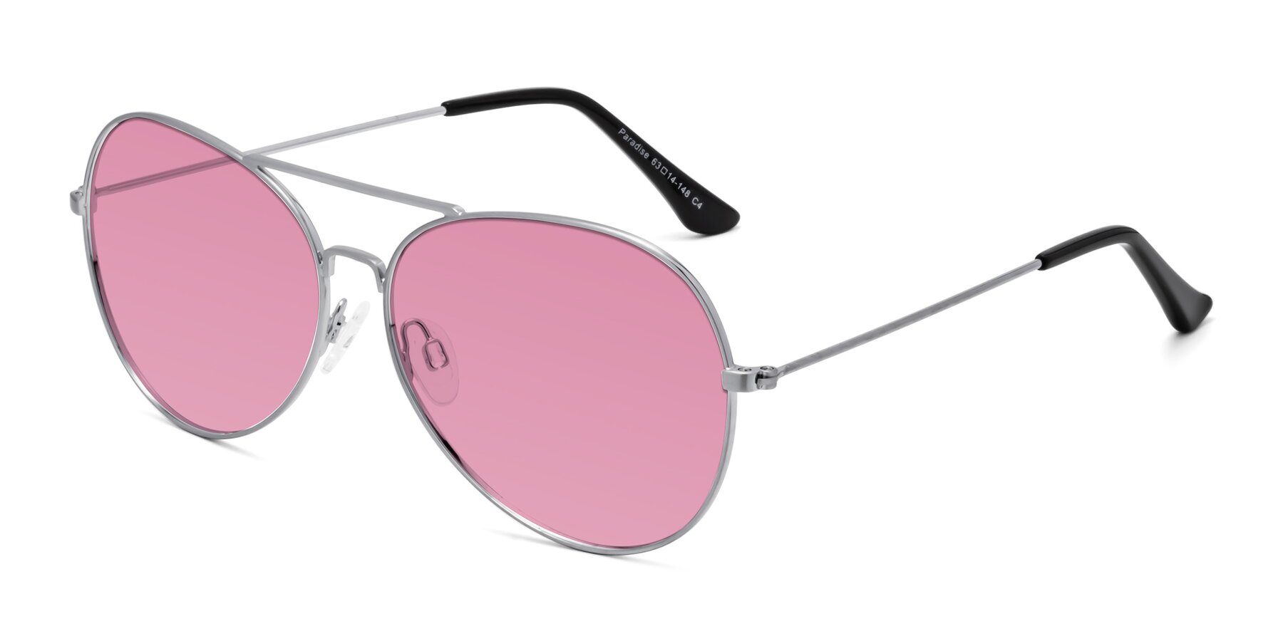 Angle of Paradise in Silver with Medium Wine Tinted Lenses