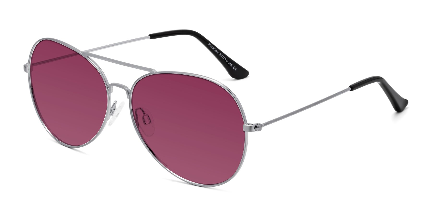 Angle of Paradise in Silver with Wine Tinted Lenses