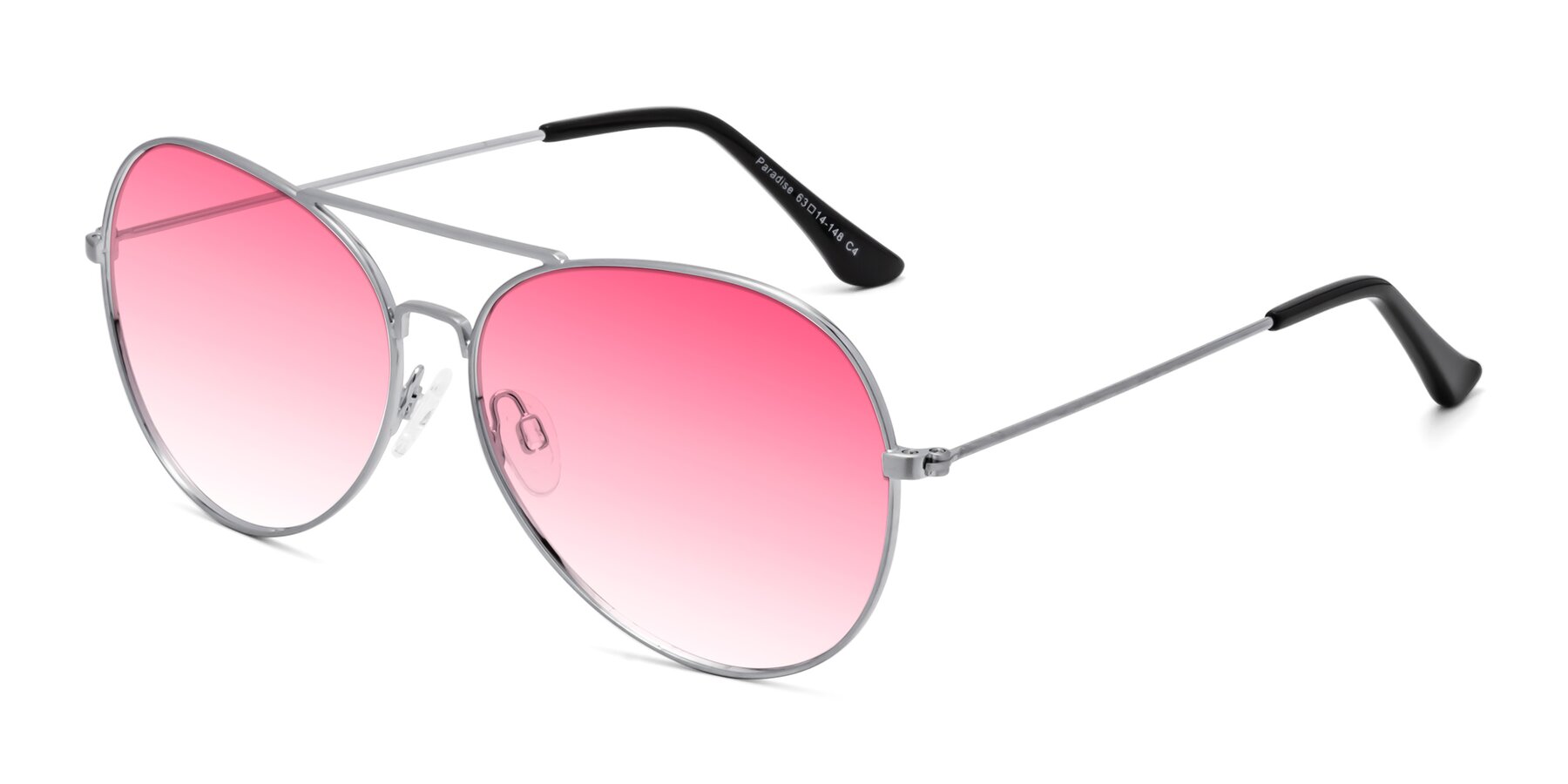 Angle of Paradise in Silver with Pink Gradient Lenses