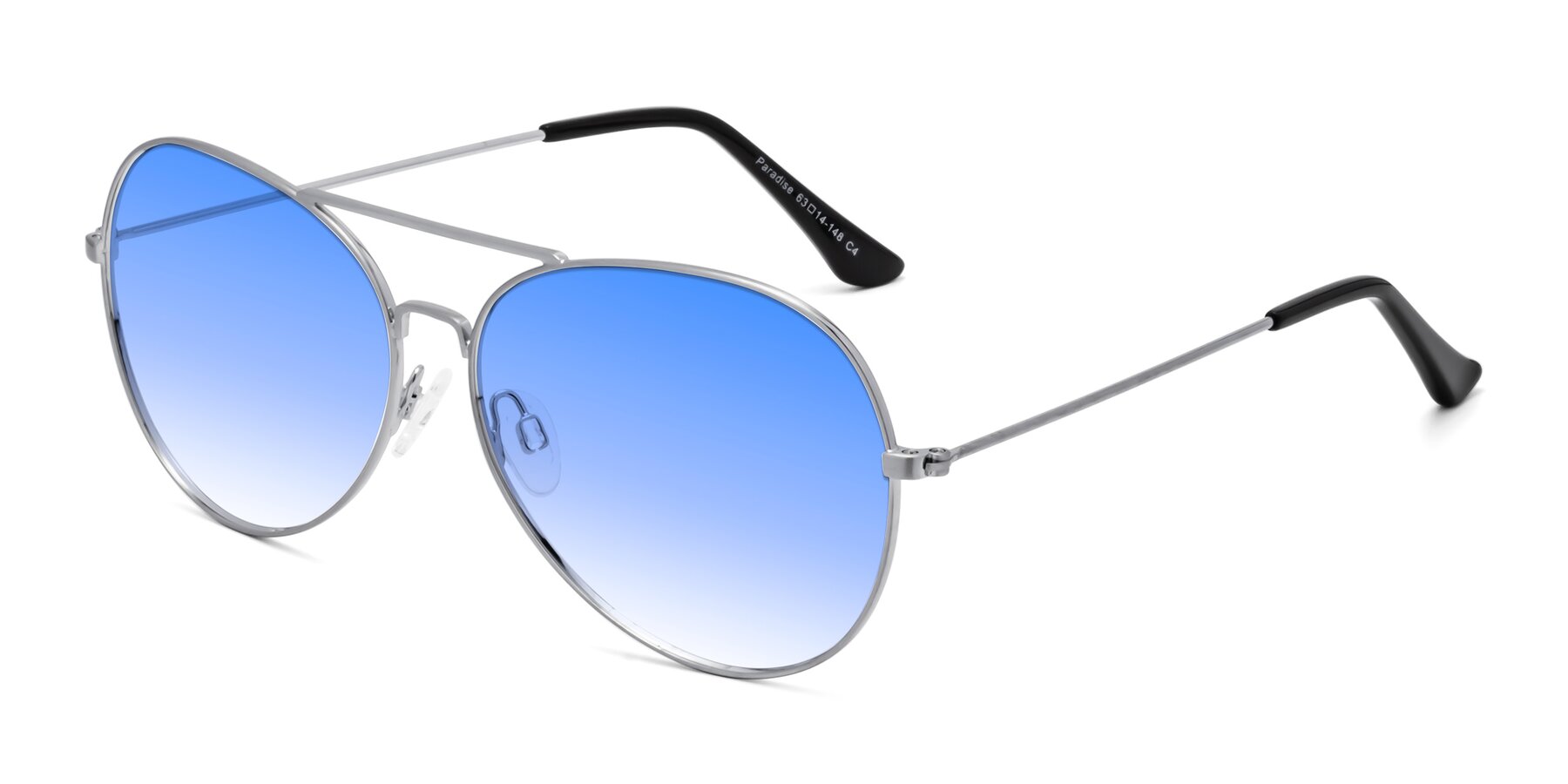 Angle of Paradise in Silver with Blue Gradient Lenses