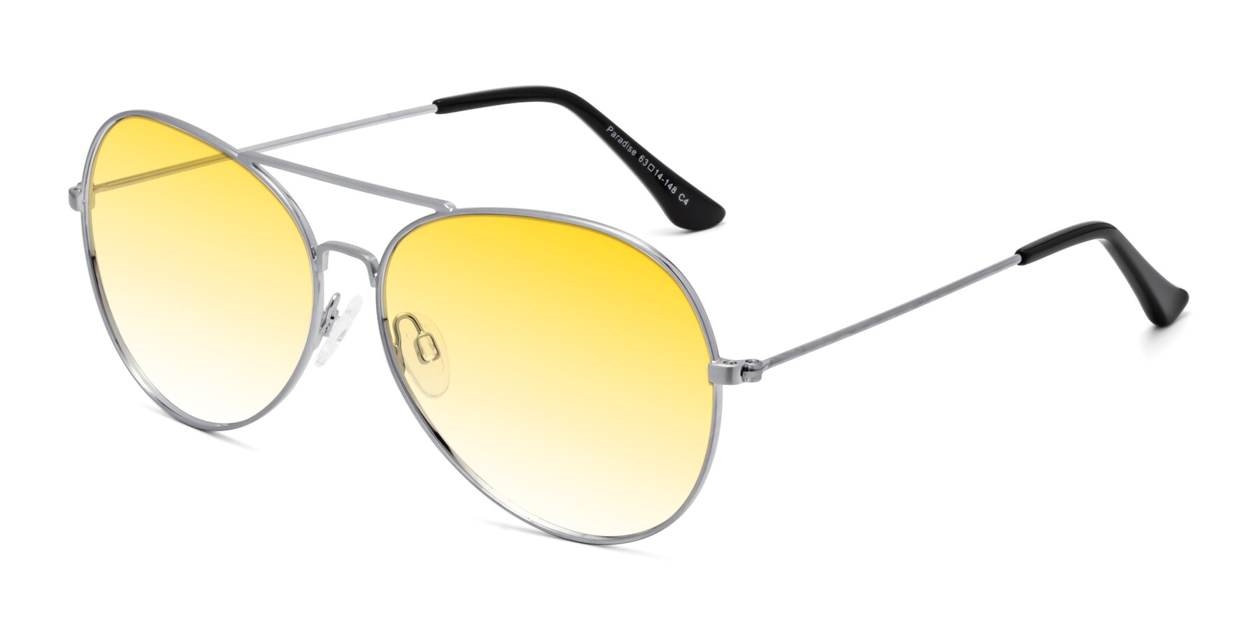 Angle of Paradise in Silver with Yellow Gradient Lenses