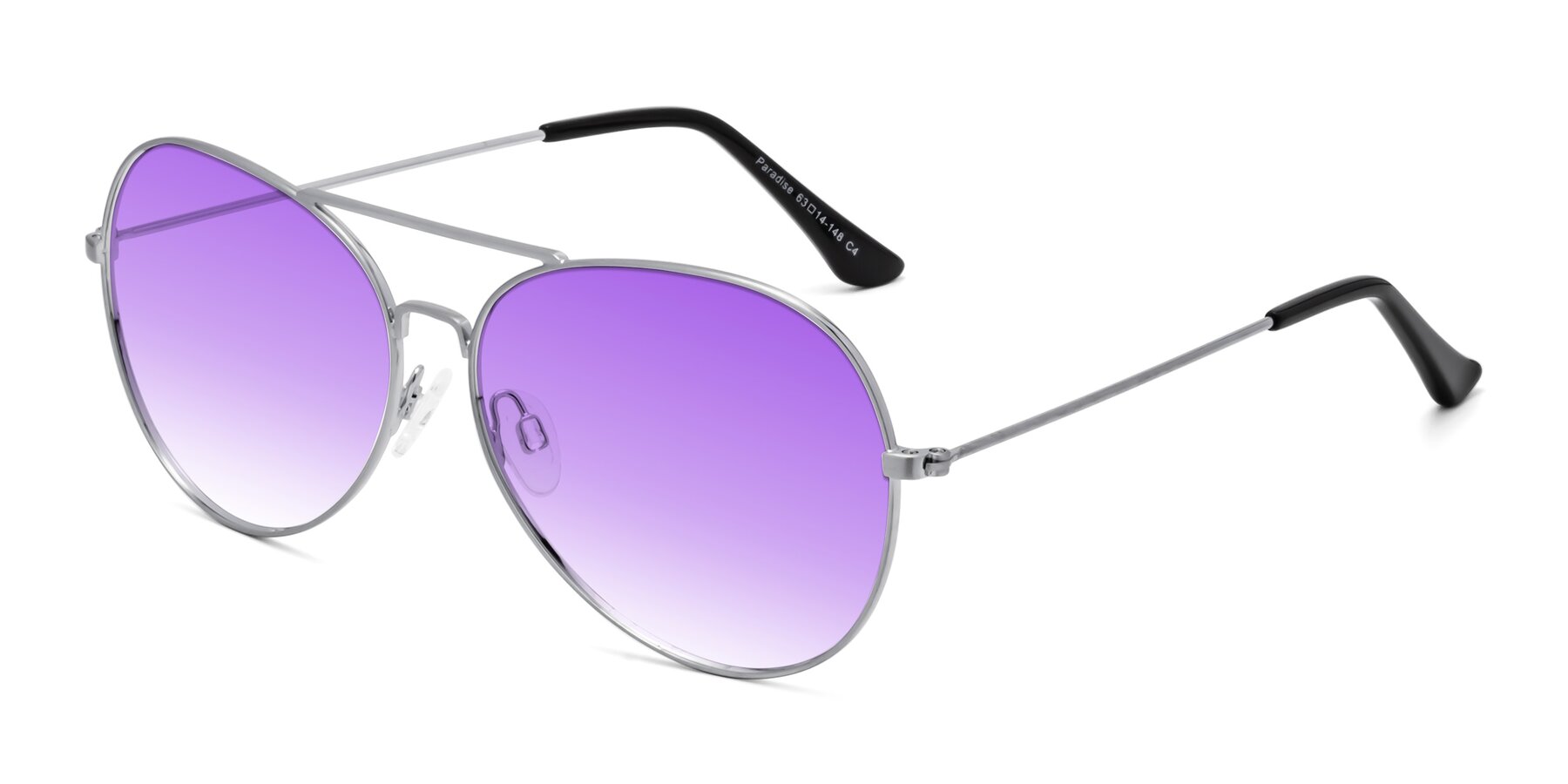 Angle of Paradise in Silver with Purple Gradient Lenses