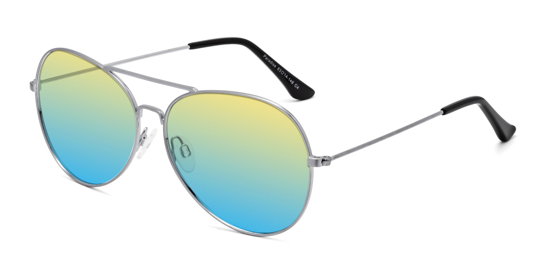 Angle of Paradise in Silver with Yellow / Blue Gradient Lenses