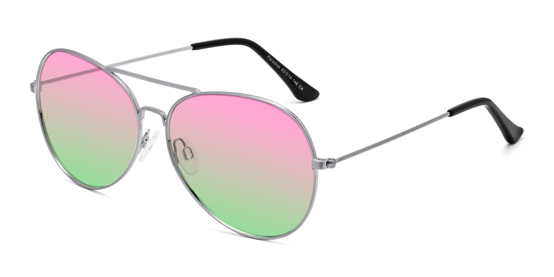 Angle of Paradise in Silver with Pink / Green Gradient Lenses