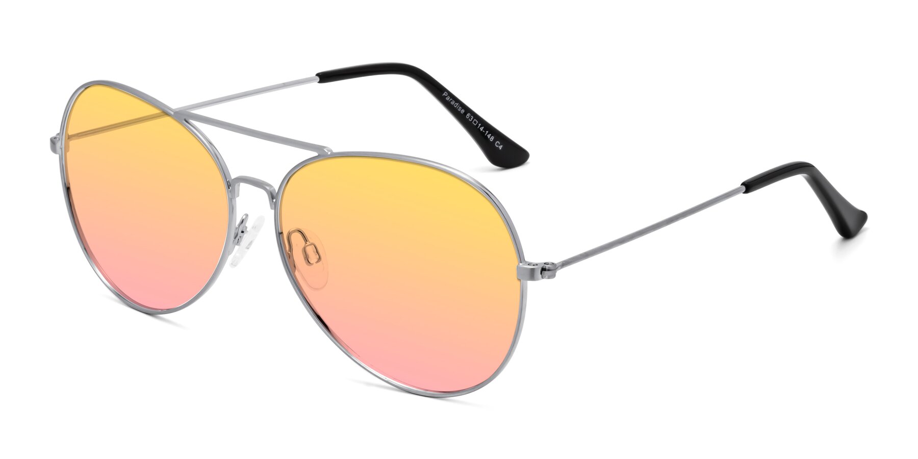 Angle of Paradise in Silver with Yellow / Pink Gradient Lenses