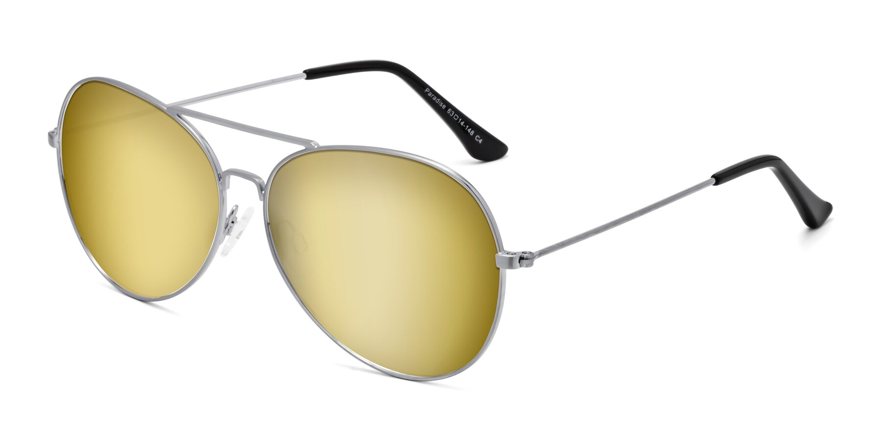 Angle of Paradise in Silver with Gold Mirrored Lenses