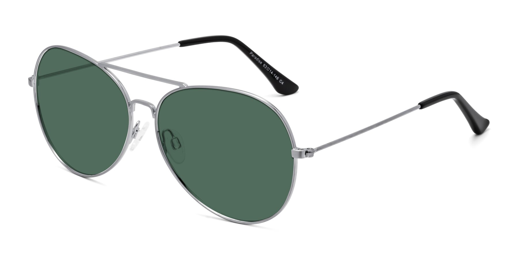 Angle of Paradise in Silver with Green Polarized Lenses