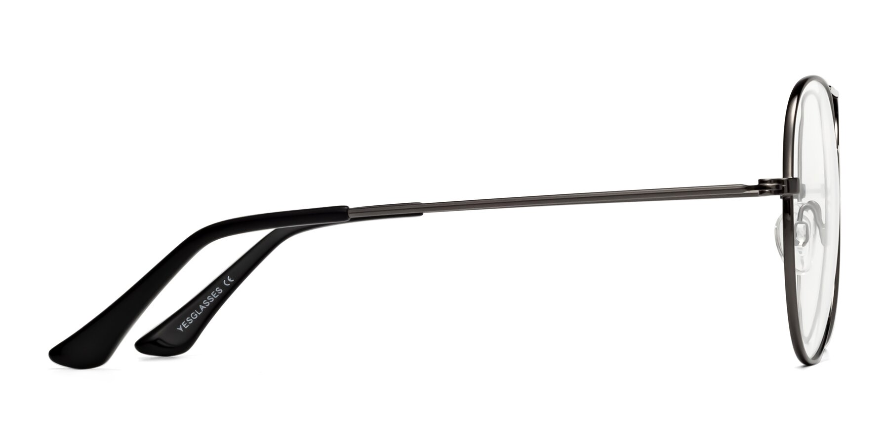 Side of Paradise in Gunmetal with Clear Eyeglass Lenses