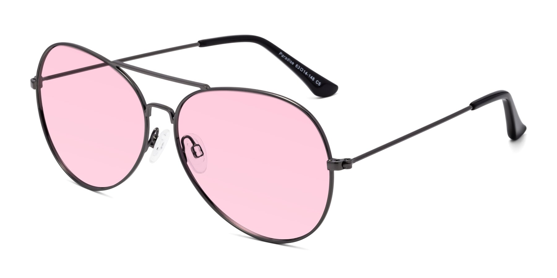 Angle of Paradise in Gunmetal with Light Pink Tinted Lenses