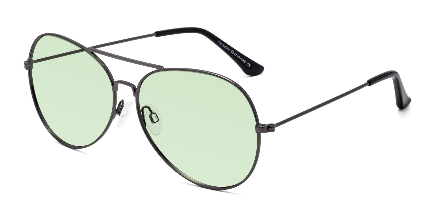 Angle of Paradise in Gunmetal with Light Green Tinted Lenses