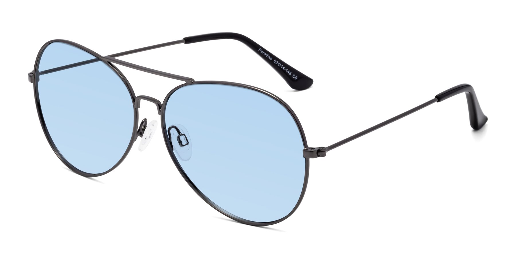 Angle of Paradise in Gunmetal with Light Blue Tinted Lenses