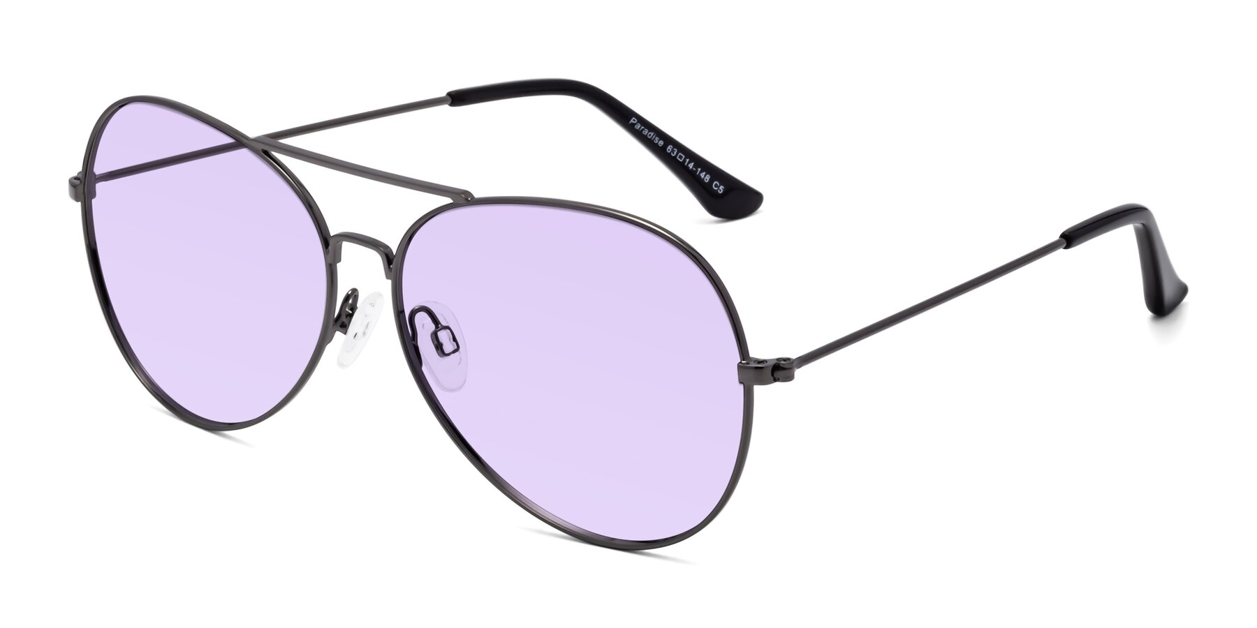 Angle of Paradise in Gunmetal with Light Purple Tinted Lenses